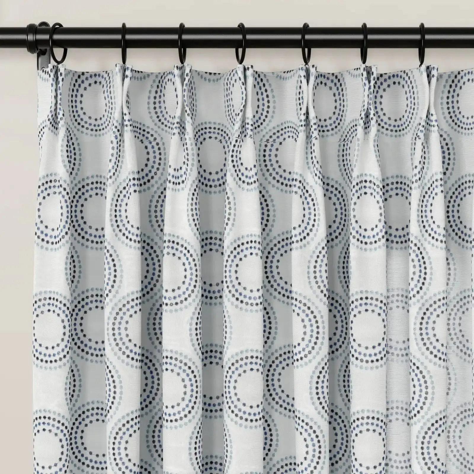 Linnea Linen Cotton Embroidered Curtain Pleated - Image 100