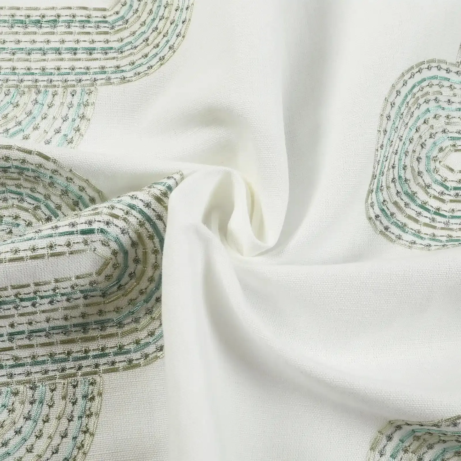 Linnea Linen Cotton Embroidered Curtain Pleated - Image 108