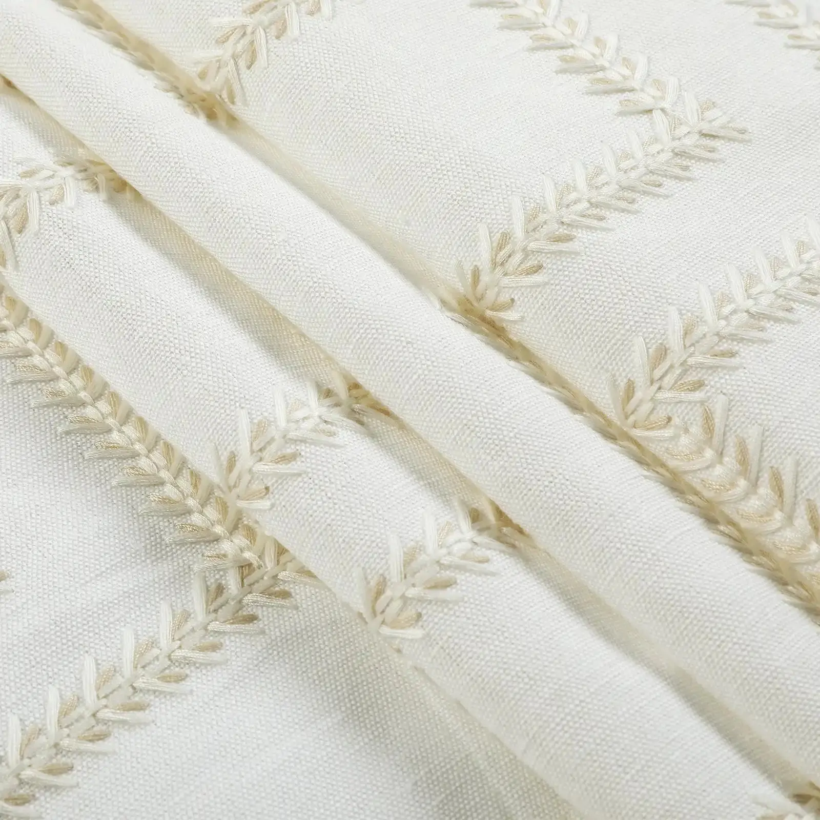 Linnea Linen Cotton Embroidered Curtain Pleated - Image 110