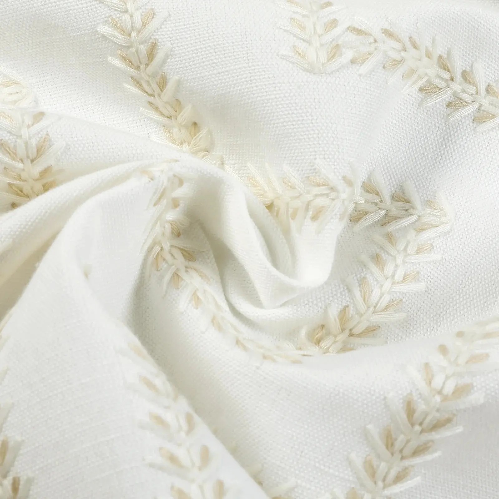 Linnea Linen Cotton Embroidered Curtain Pleated - Image 111