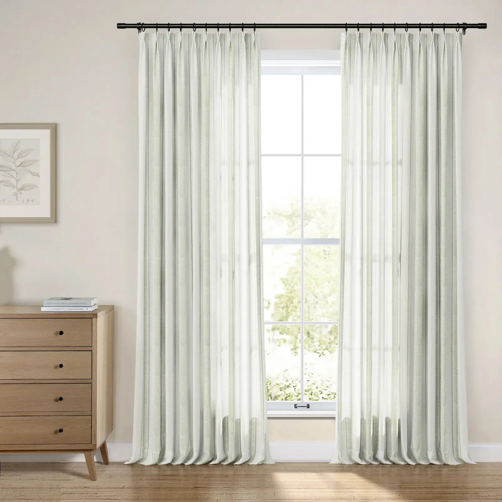 Linnea Linen Cotton Embroidered Curtain Pleated - Image 18