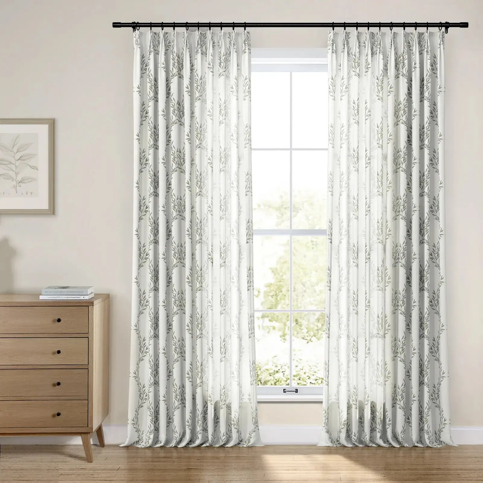 Linnea Linen Cotton Embroidered Curtain Pleated - Image 21