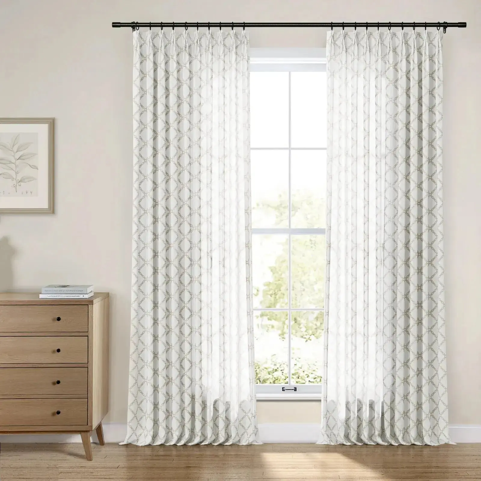 Linnea Linen Cotton Embroidered Curtain Pleated - Image 22