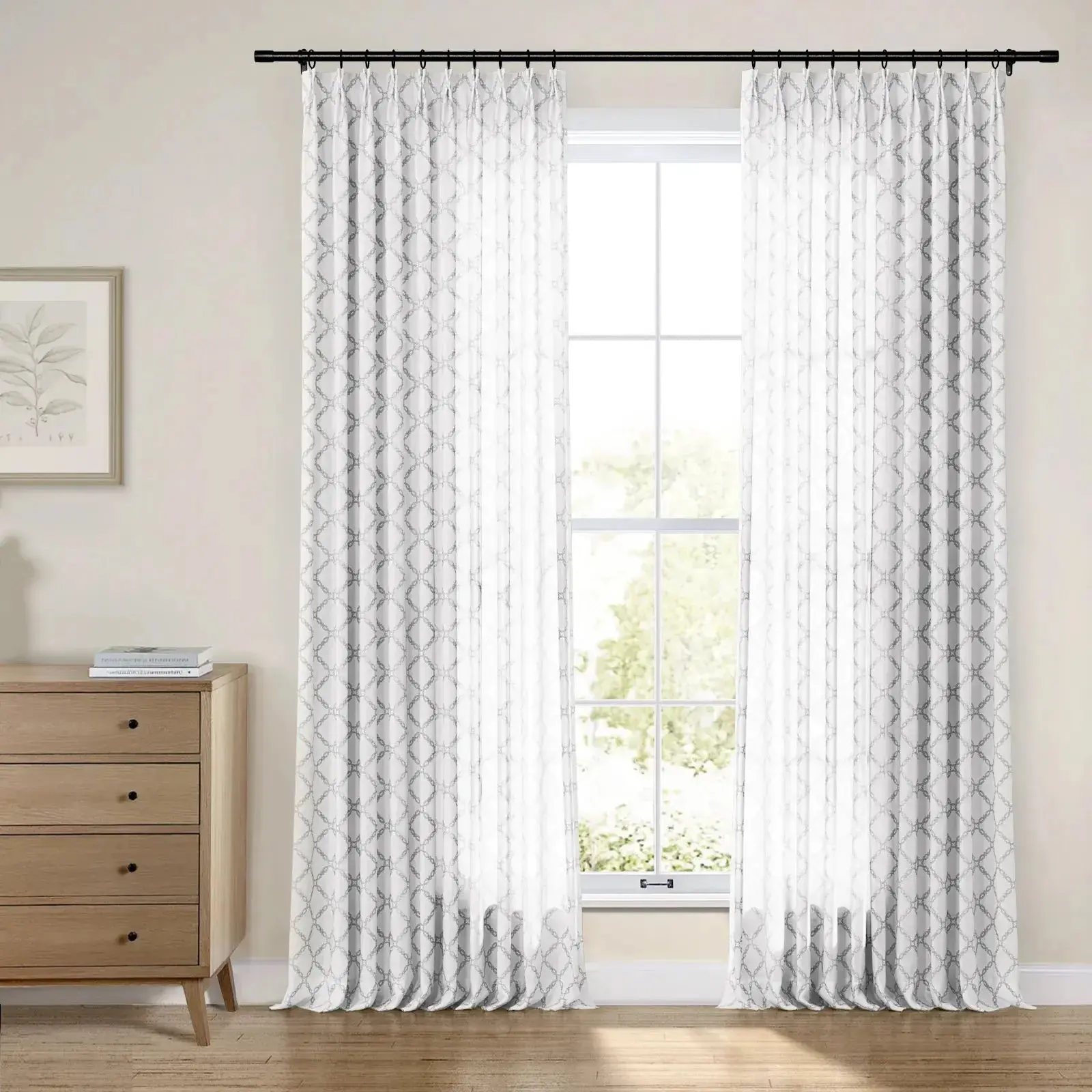 Linnea Linen Cotton Embroidered Curtain Pleated - Image 23