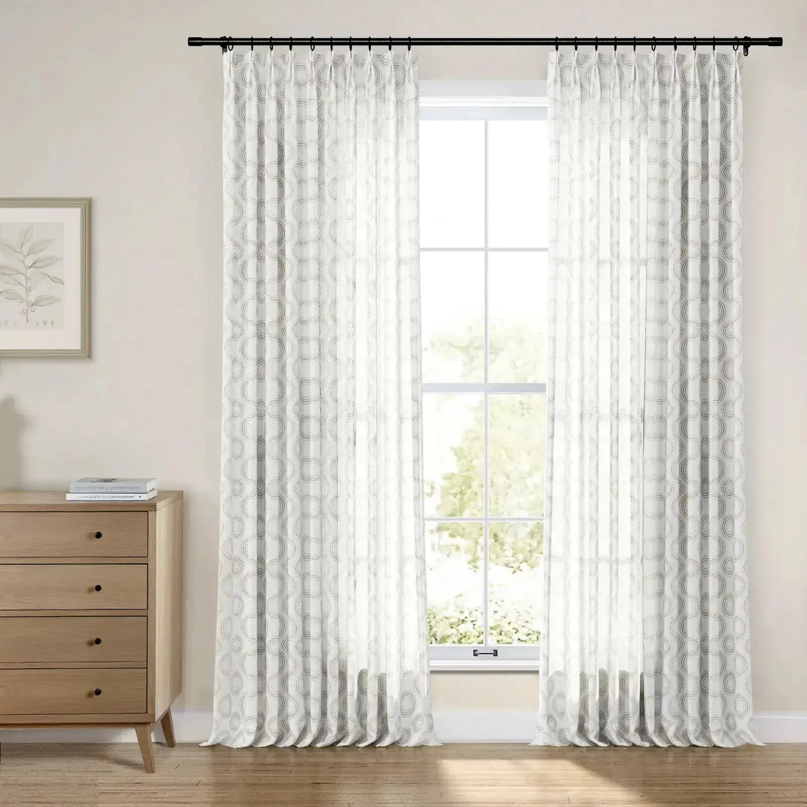 Linnea Linen Cotton Embroidered Curtain Pleated - Image 26