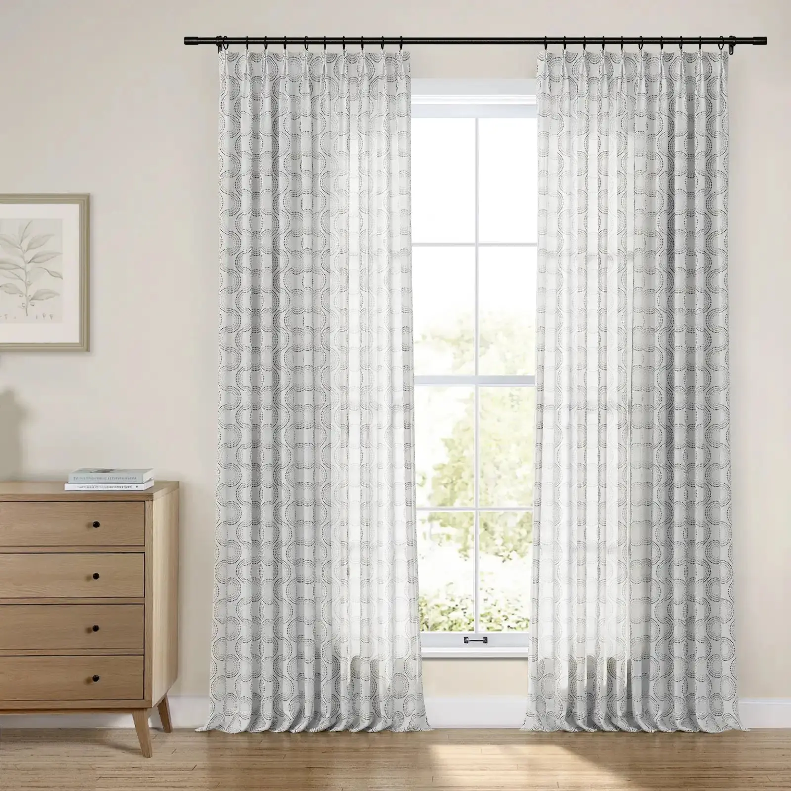 Linnea Linen Cotton Embroidered Curtain Pleated - Image 27