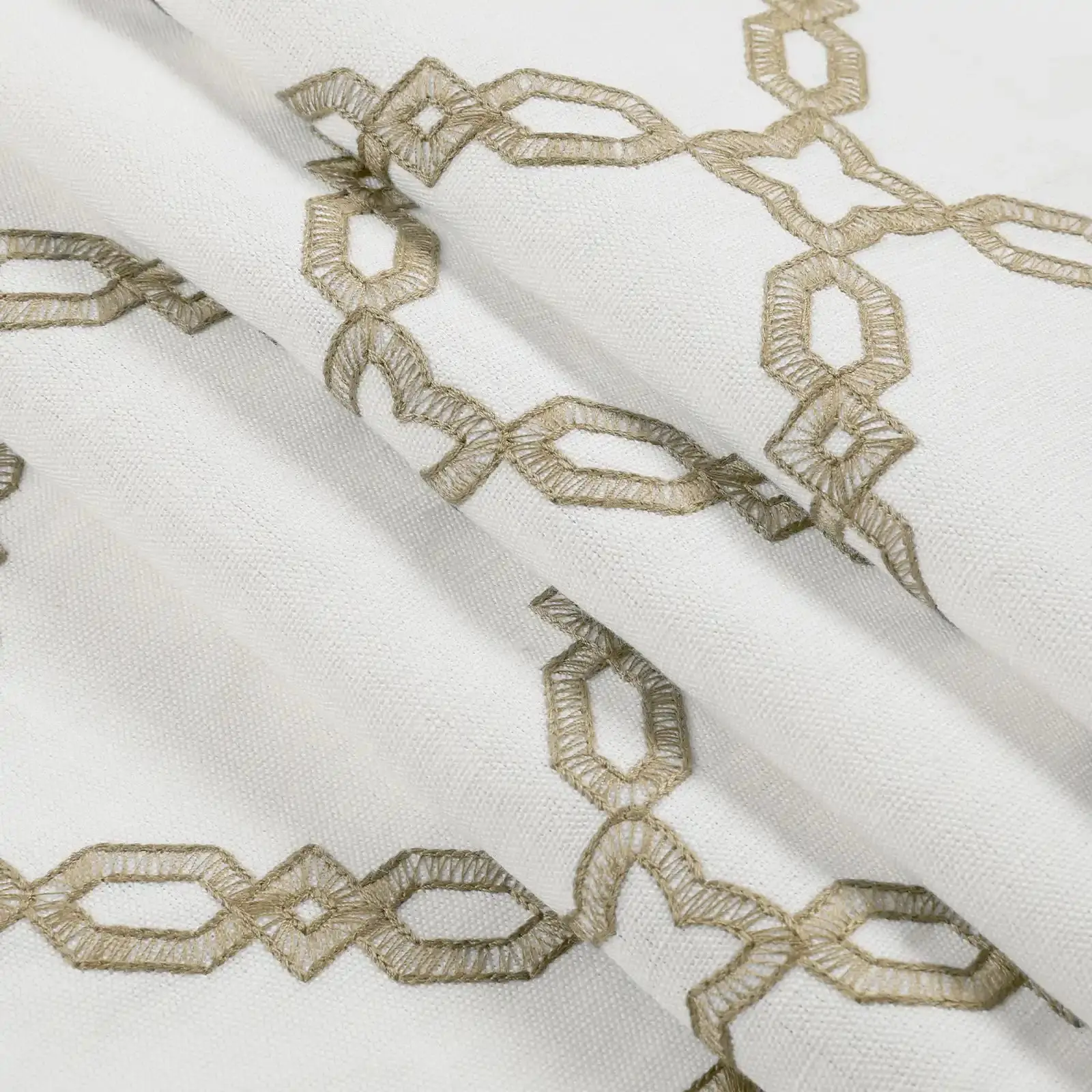 Linnea Linen Cotton Embroidered Curtain Pleated - Image 43