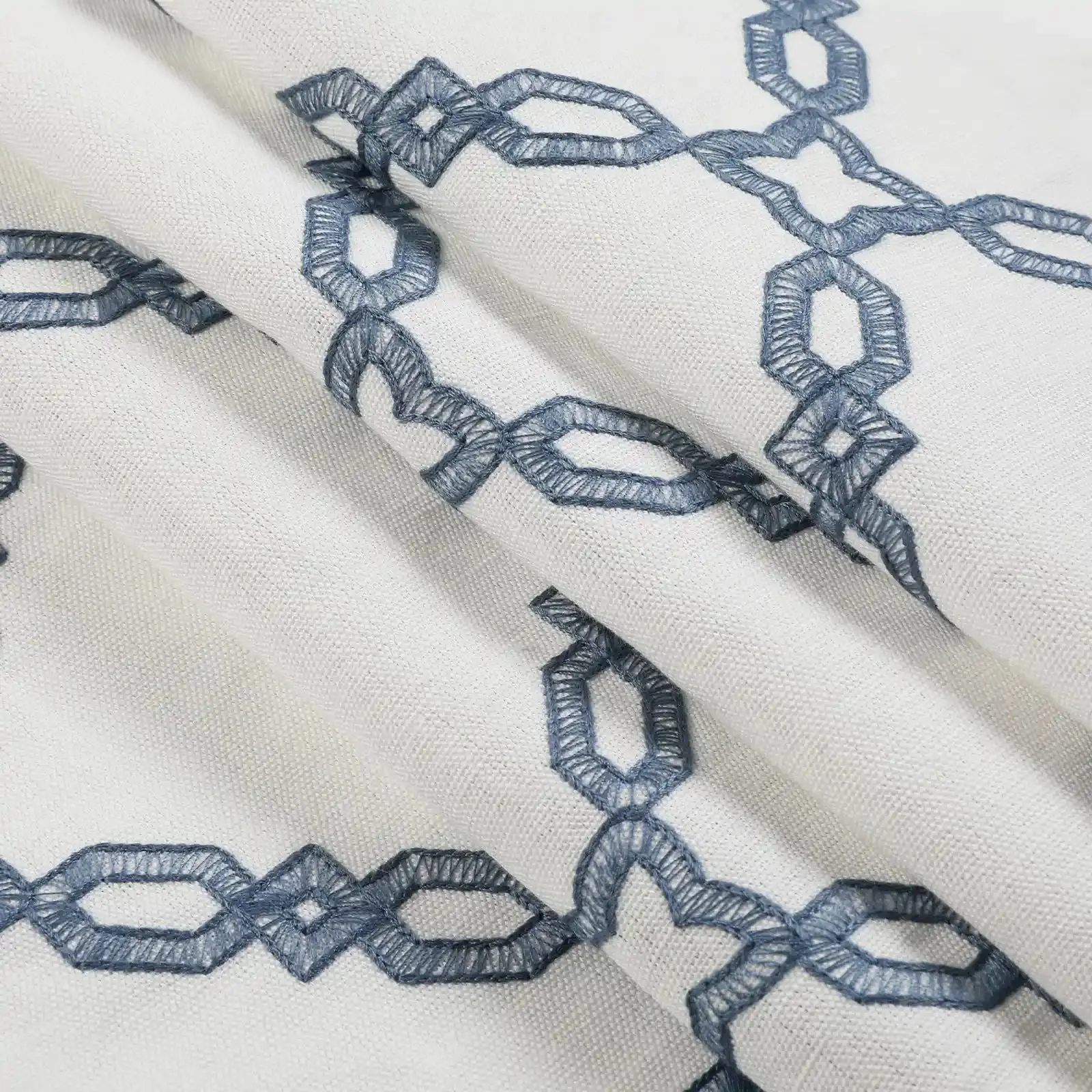 Linnea Linen Cotton Embroidered Curtain Pleated - Image 46