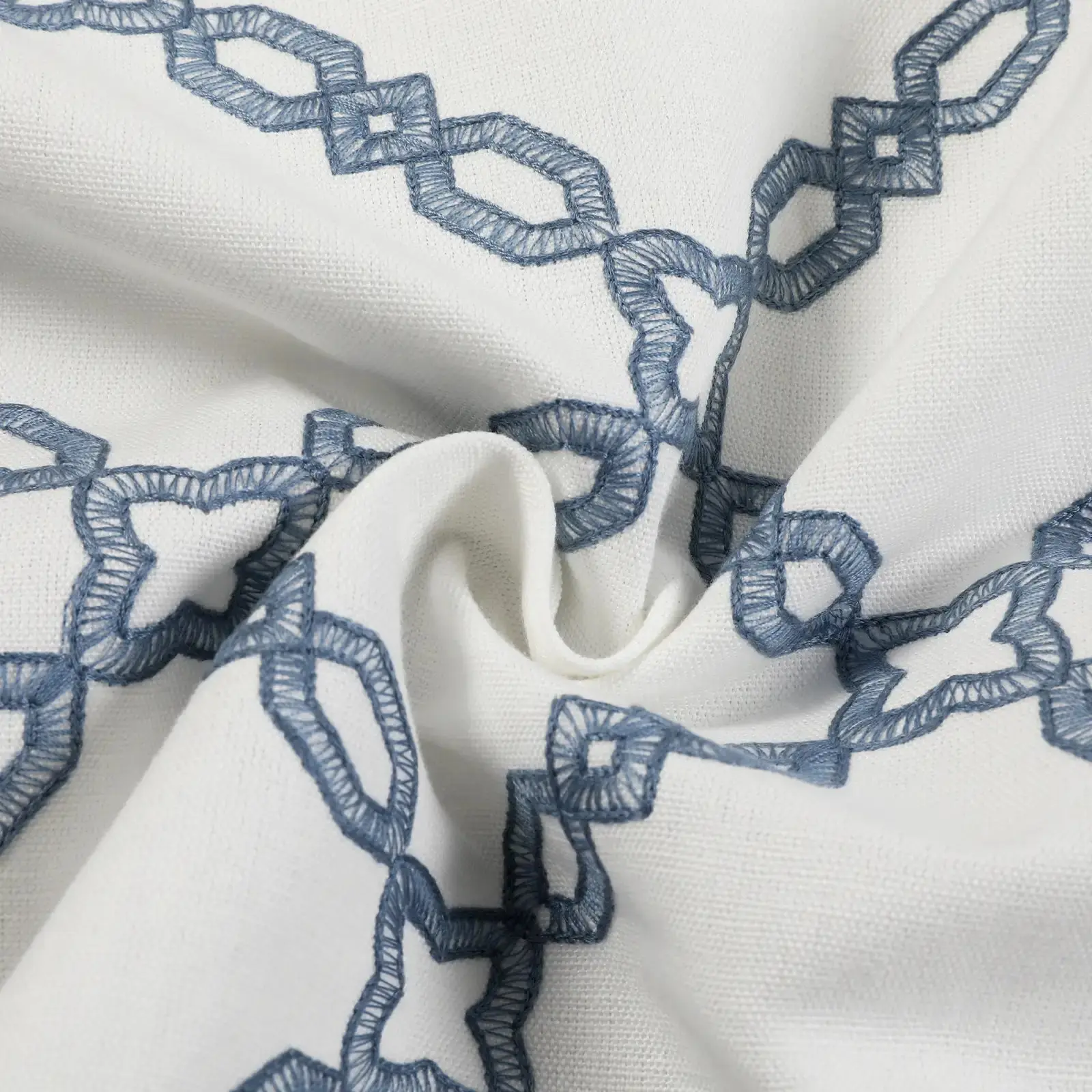 Linnea Linen Cotton Embroidered Curtain Pleated - Image 47