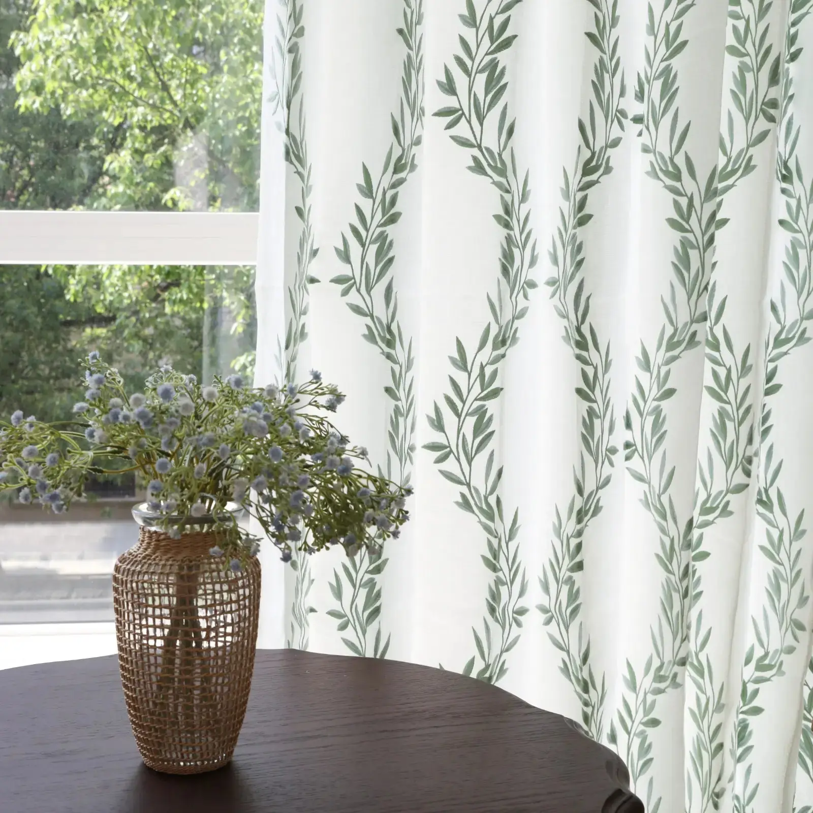 Linnea Linen Cotton Embroidered Curtain Pleated - Image 5