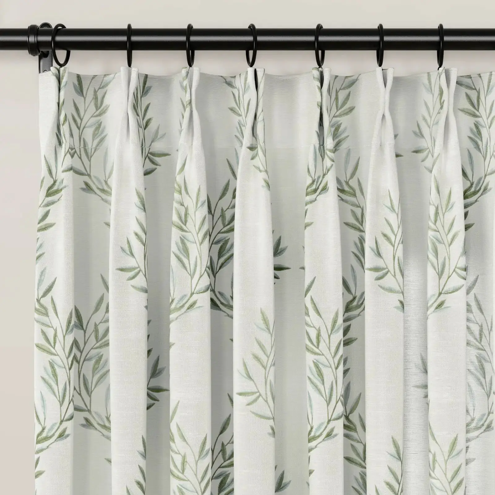 Linnea Linen Cotton Embroidered Curtain Pleated - Image 51