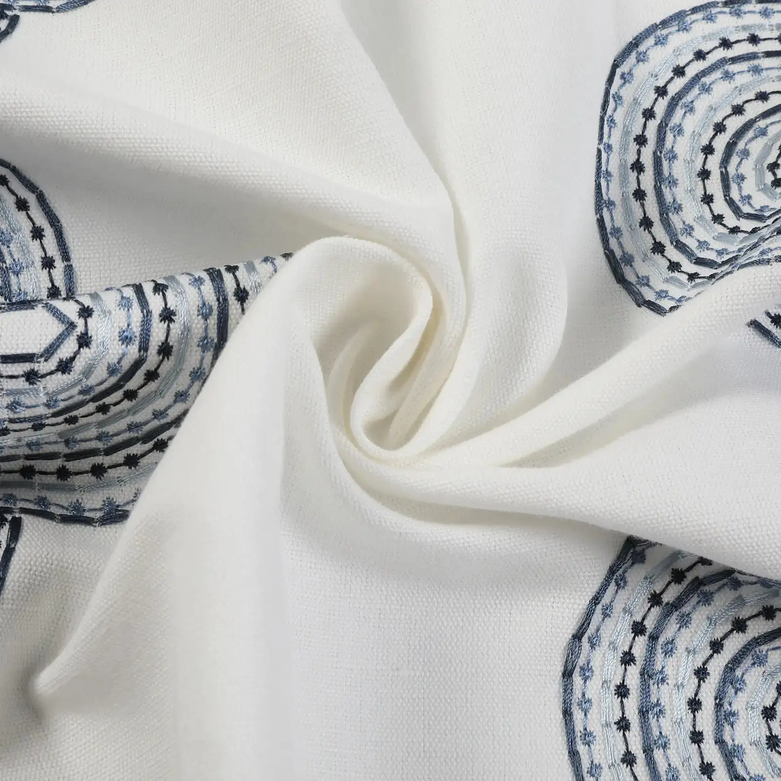 Linnea Linen Cotton Embroidered Curtain Pleated - Image 63