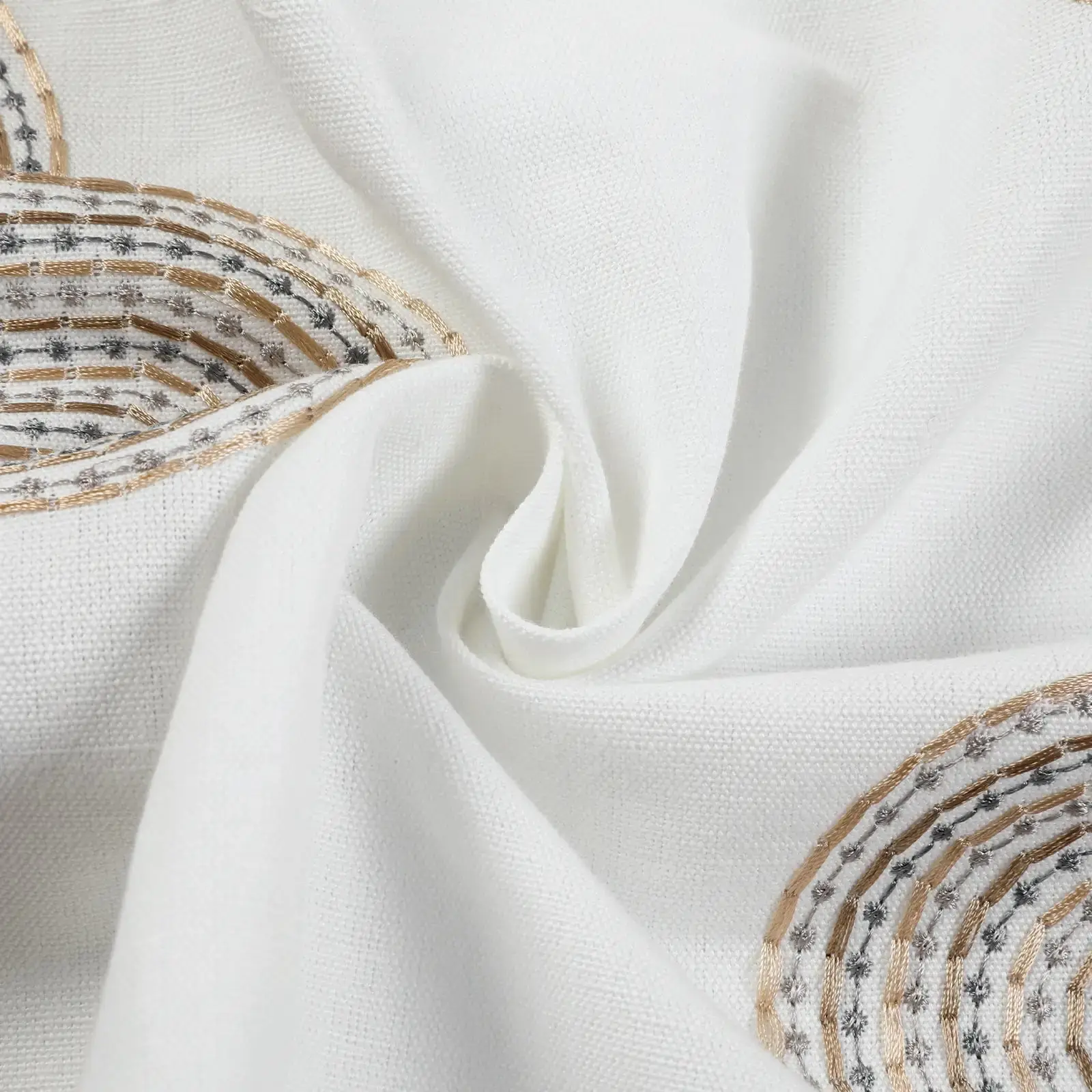 Linnea Linen Cotton Embroidered Curtain Pleated - Image 66