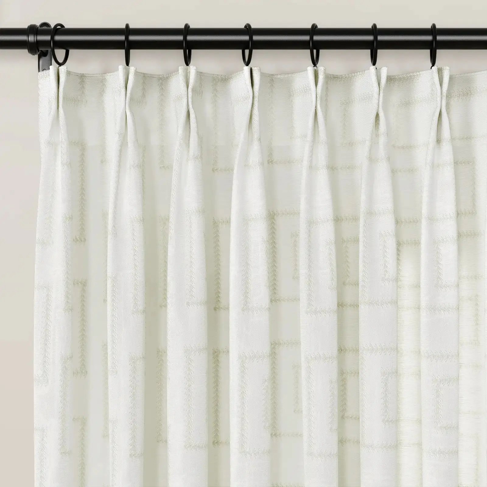 Linnea Linen Cotton Embroidered Curtain Pleated - Image 67