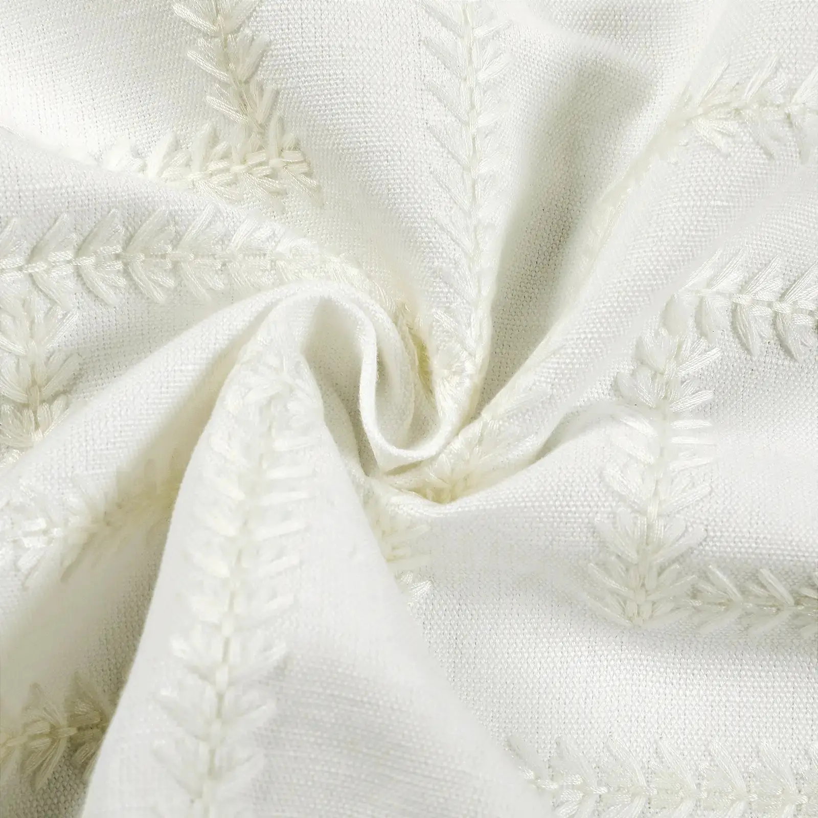 Linnea Linen Cotton Embroidered Curtain Pleated - Image 69