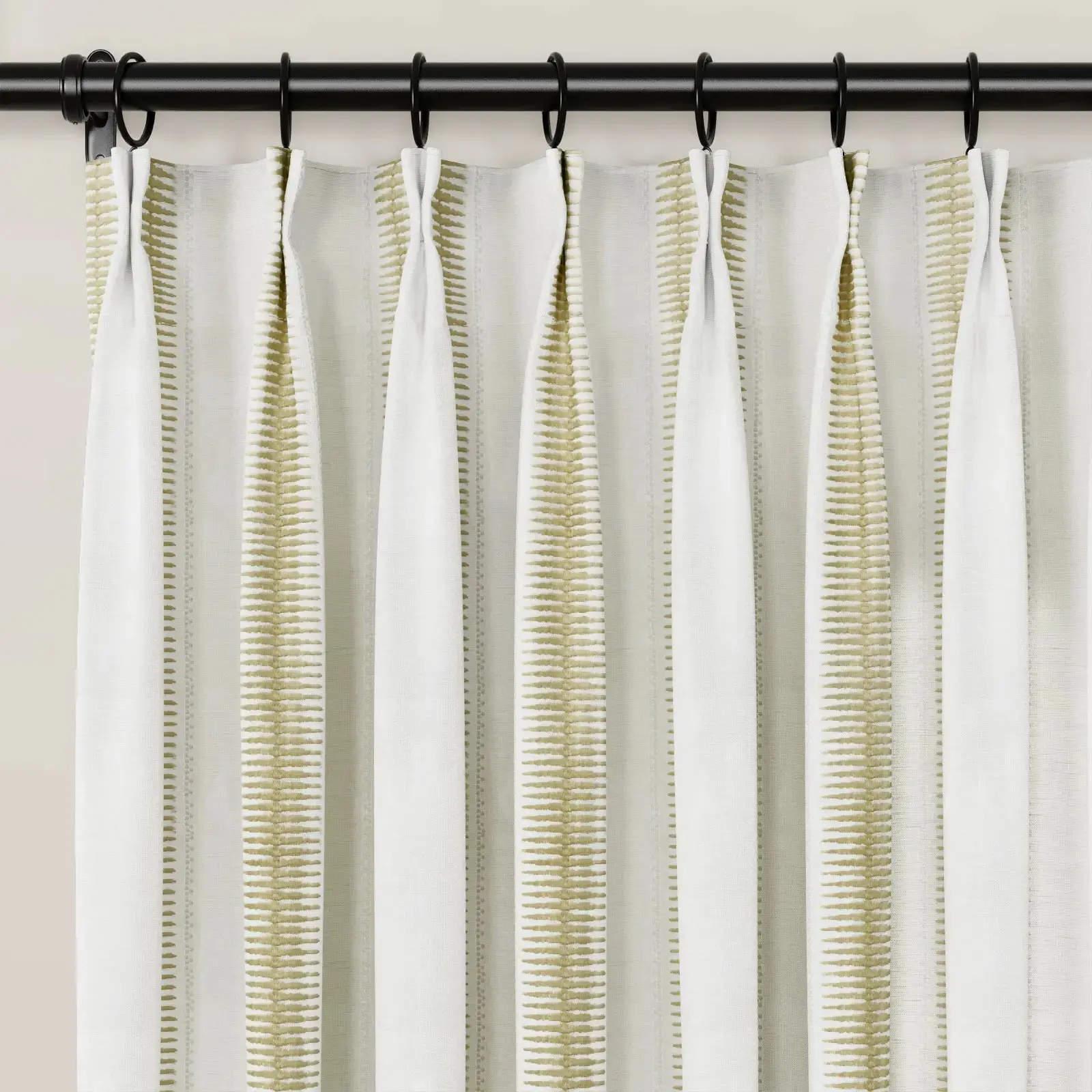Linnea Linen Cotton Embroidered Curtain Pleated - Image 70