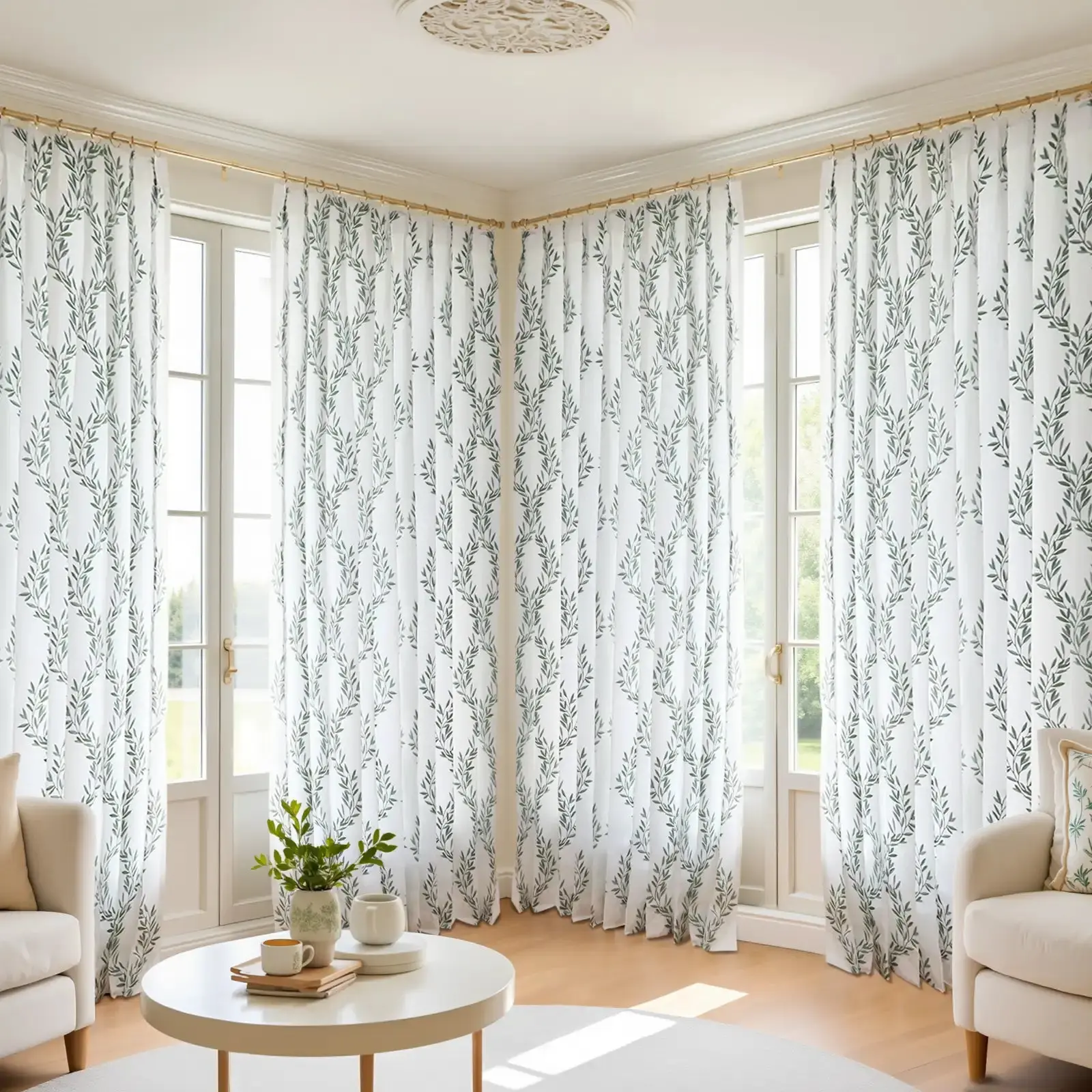 Linnea Linen Cotton Embroidered Curtain Pleated - Image 8