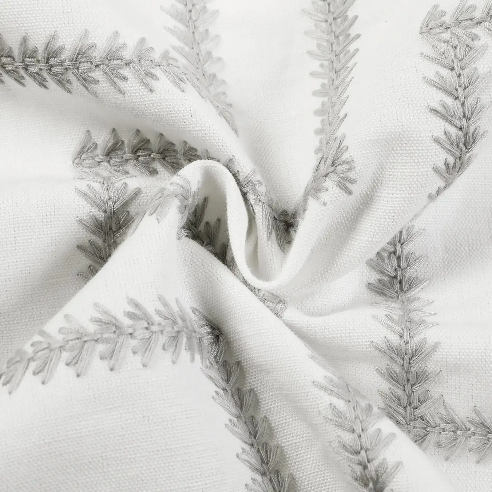 Linnea Linen Cotton Embroidered Curtain Pleated - Image 84