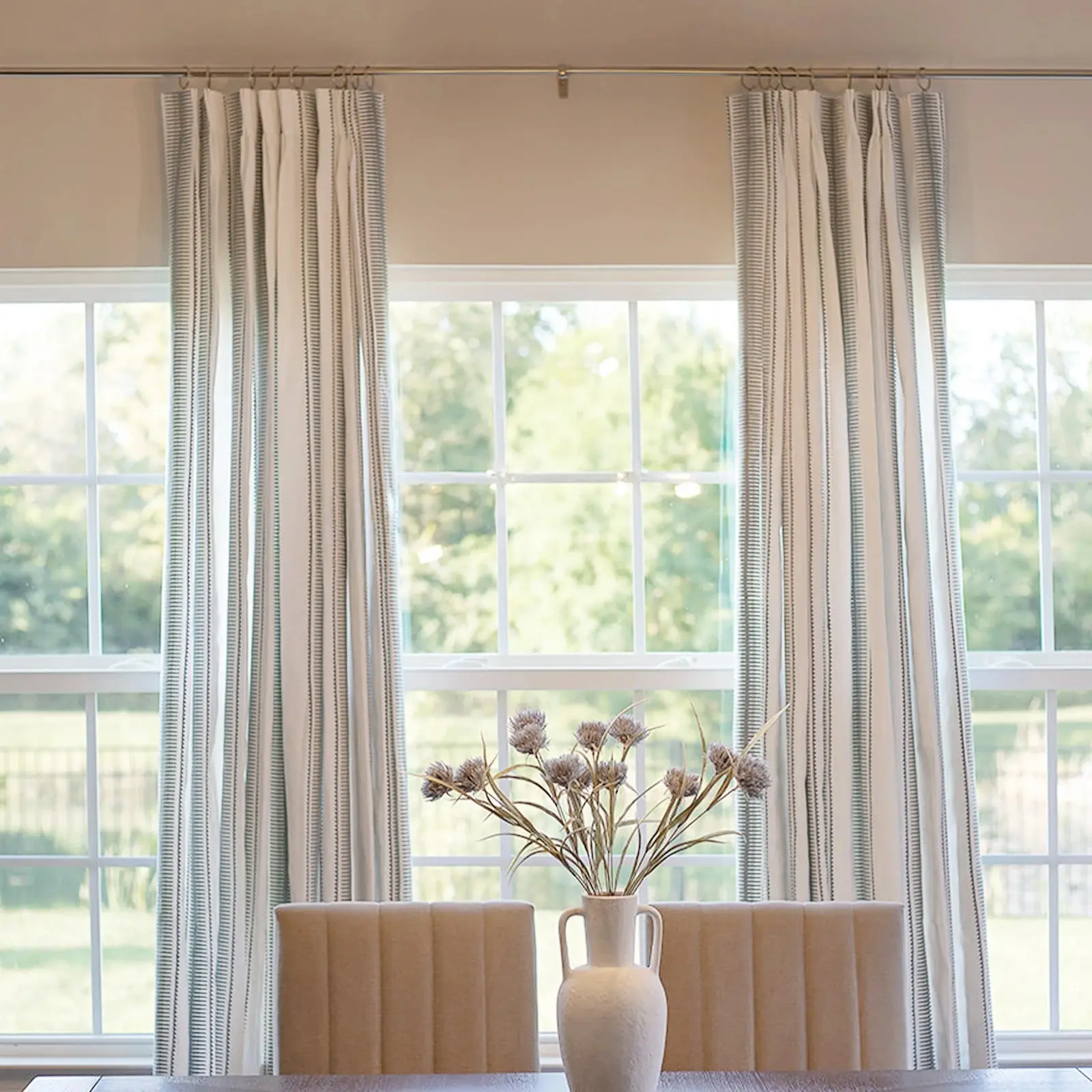 Linnea Linen Cotton Embroidered Curtain Pleated - Image 9