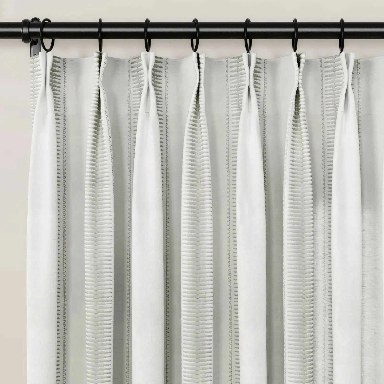 Linnea Linen Cotton Embroidered Curtain Pleated - Image 91