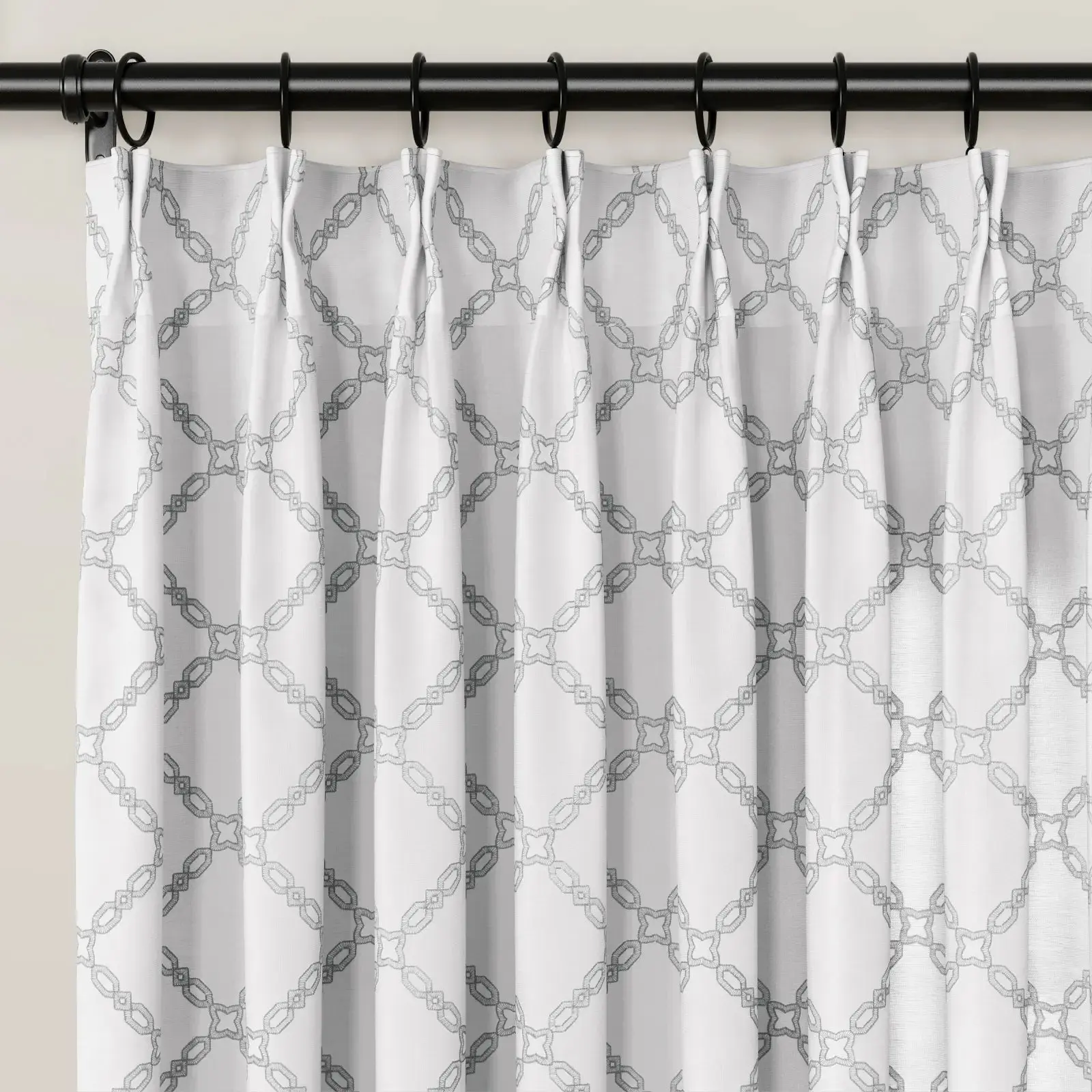 Linnea Linen Cotton Embroidered Curtain Pleated - Image 94