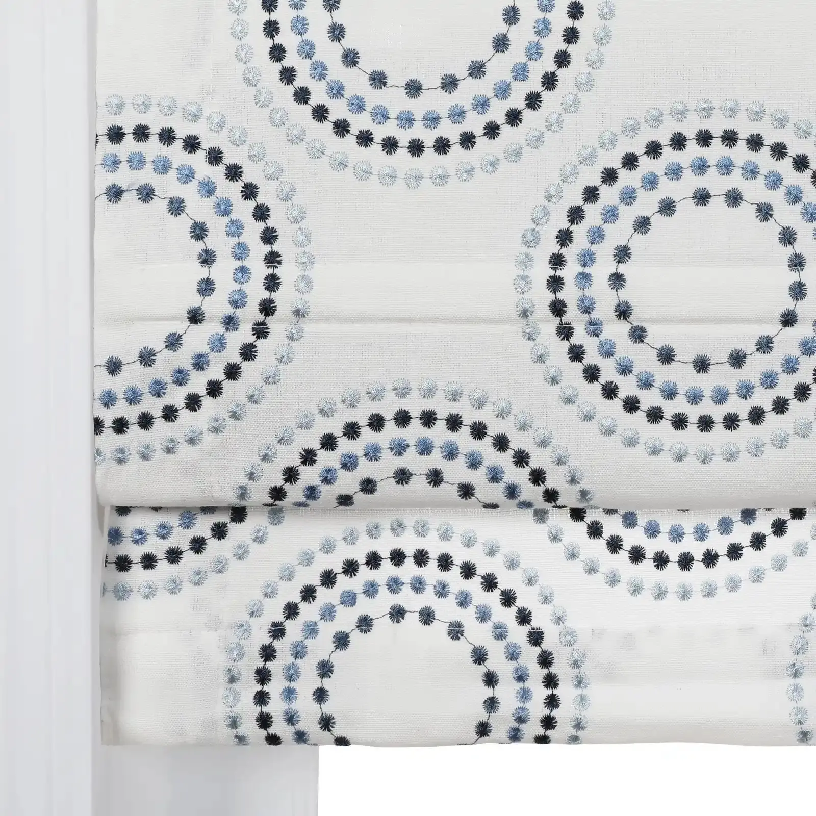 Linnea Linen Cotton Embroidered Roman Shade Cordless - Image 116