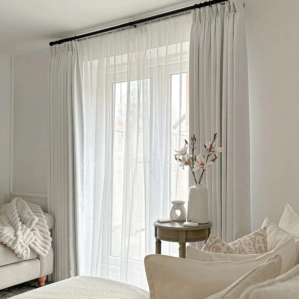 TWOPAGES Liz™ Linen Drape Pinch Pleated Curtain - Image 3