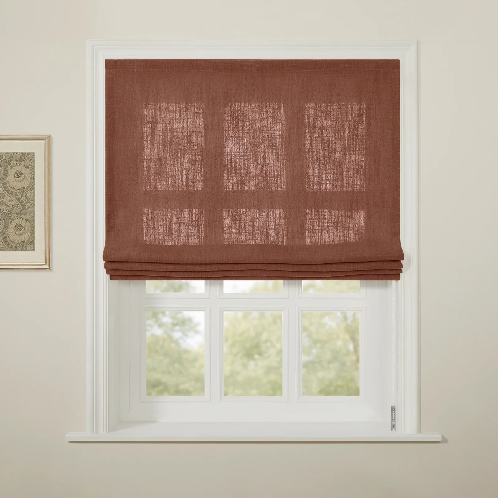 Liz Linen Flat Roman Shade Cord Lift - Image 103