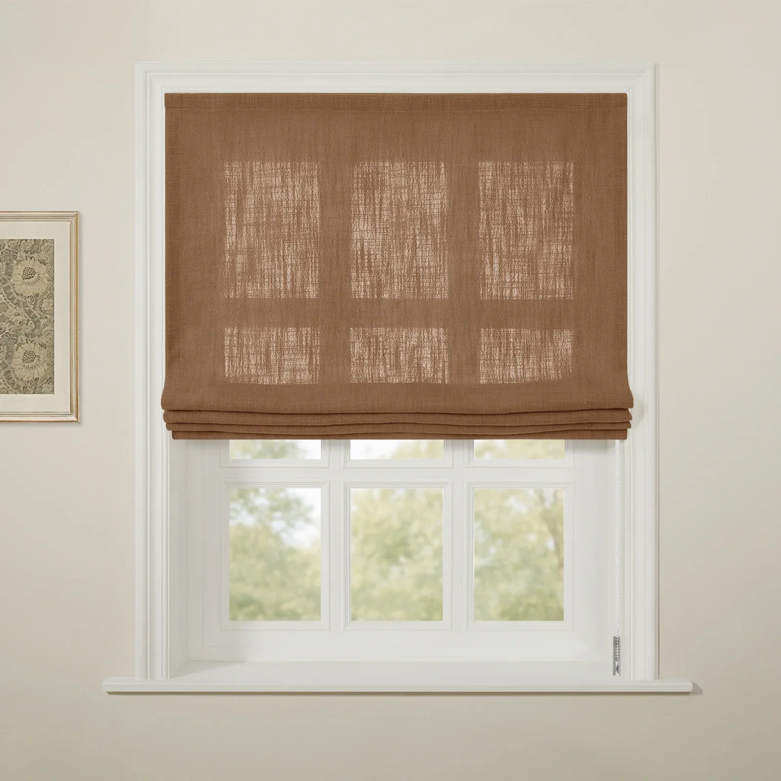 Liz Linen Flat Roman Shade Cord Lift - Image 107