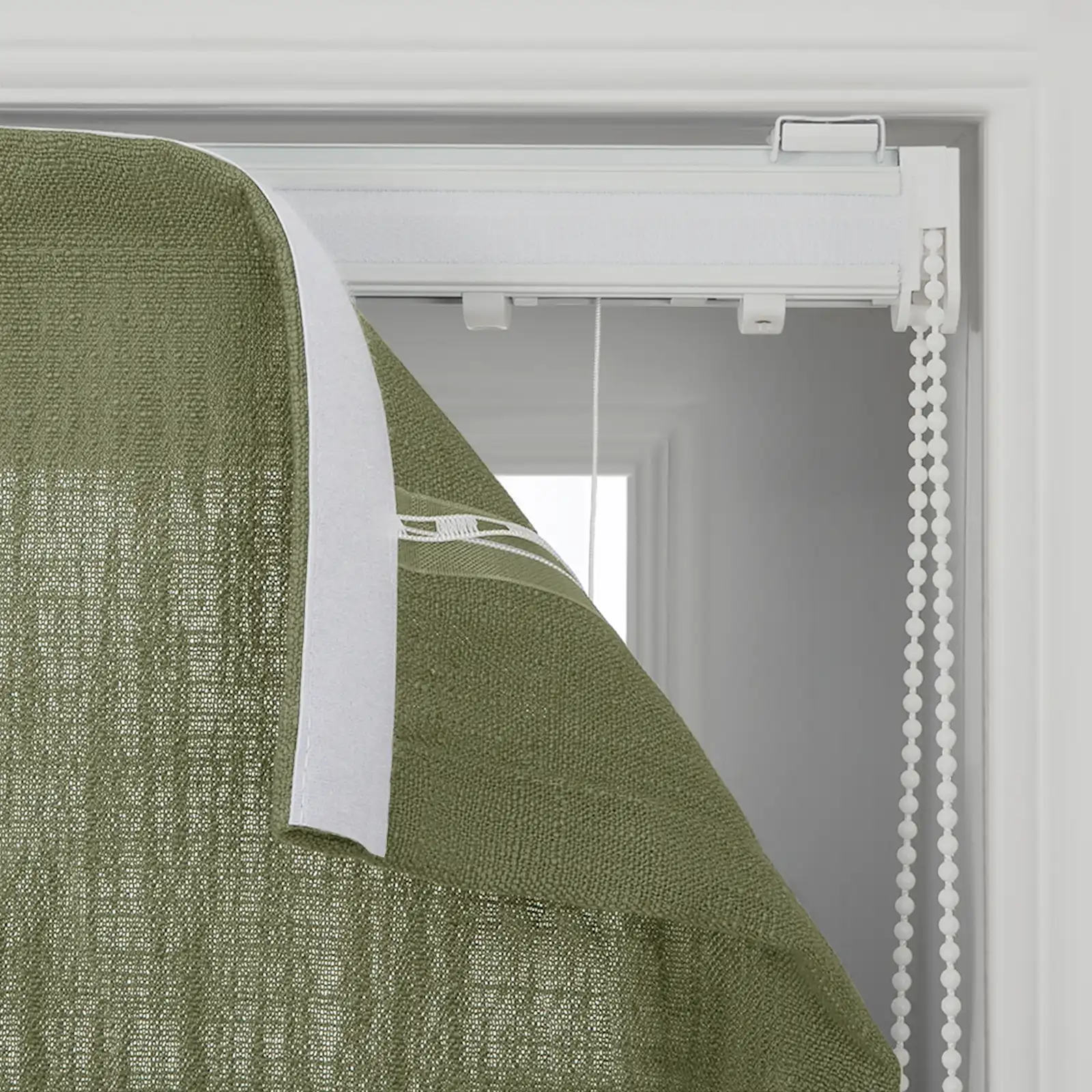 Liz Linen Flat Roman Shade Cord Lift - Image 117