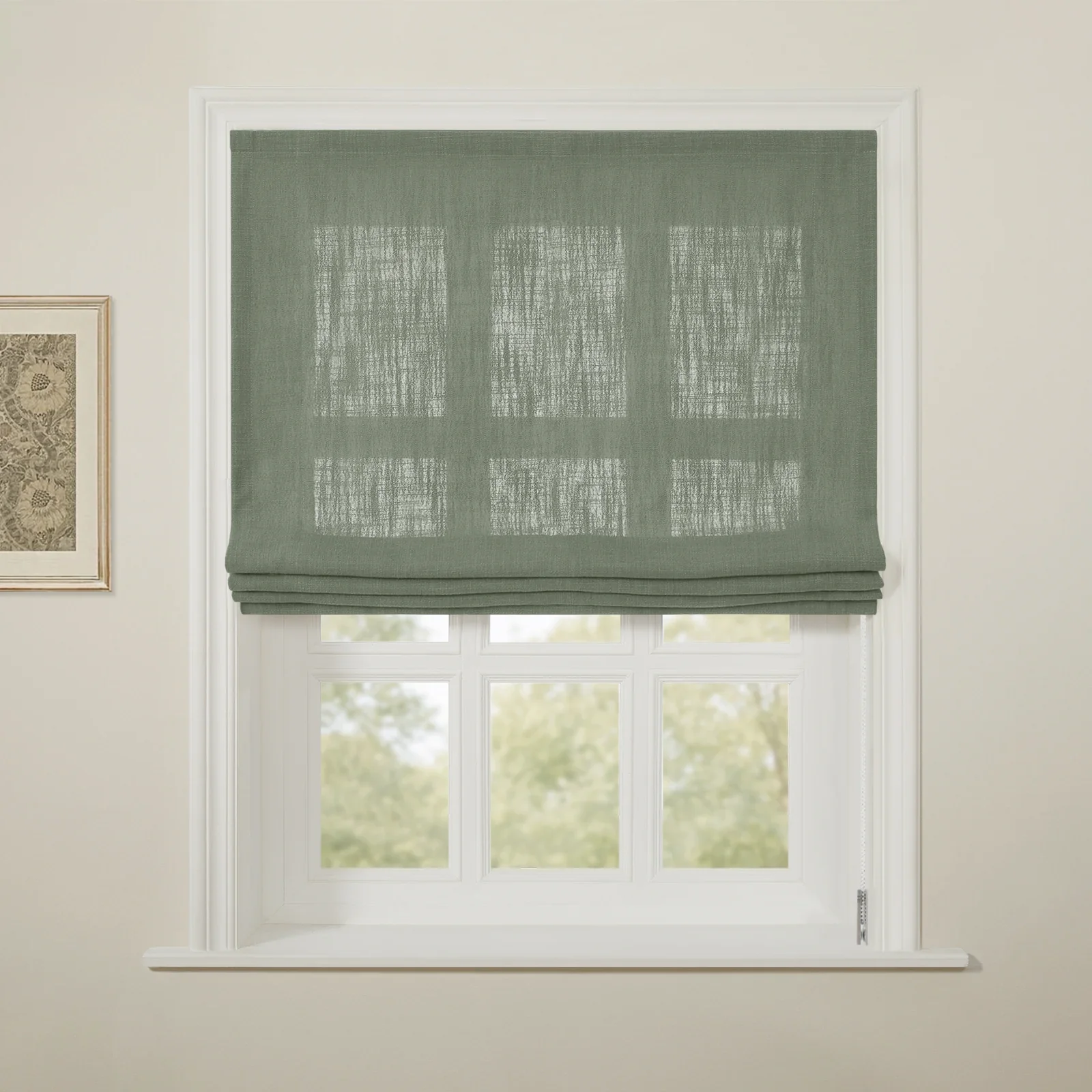 Liz Linen Flat Roman Shade Cord Lift - Image 131