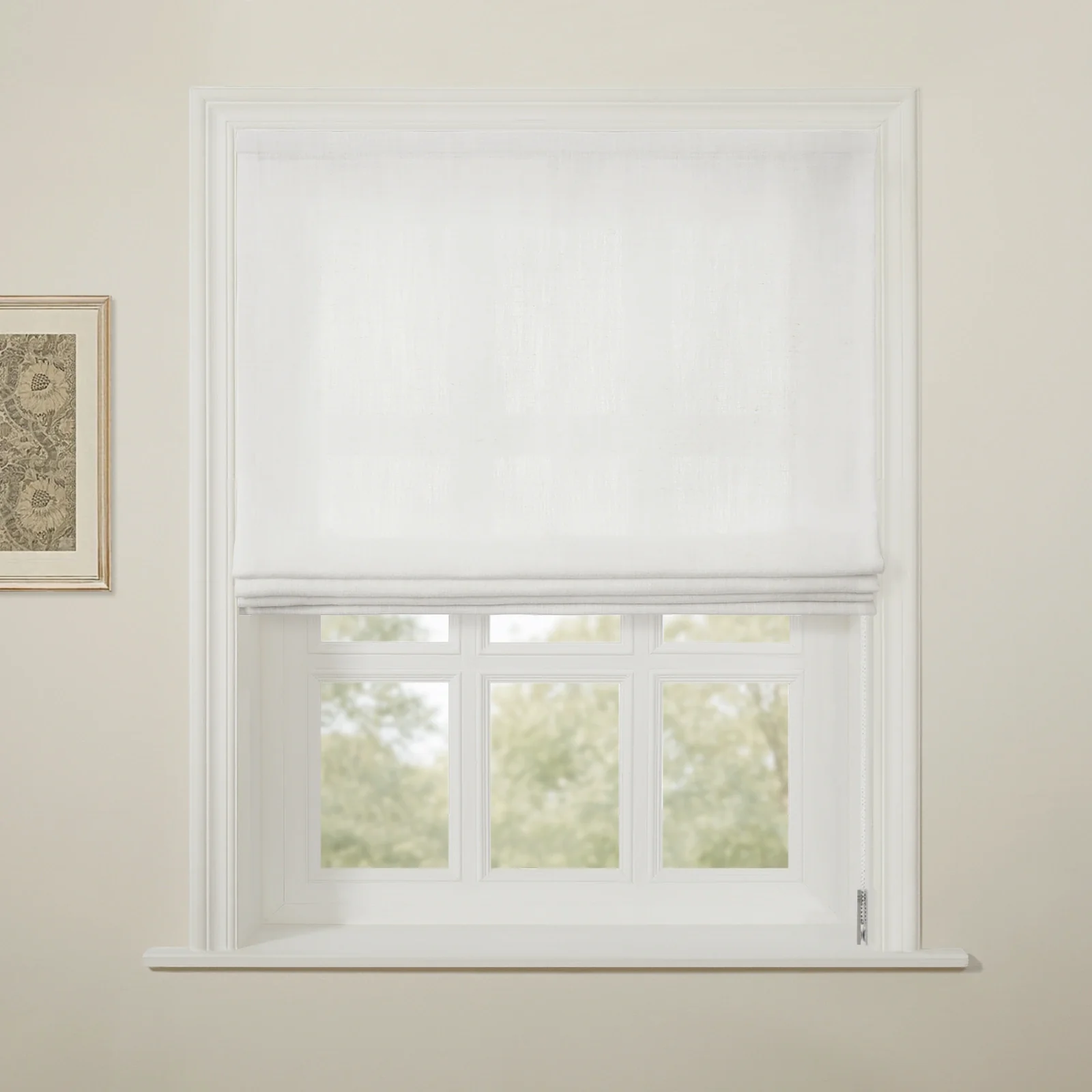 Liz Linen Flat Roman Shade Cord Lift - Image 15