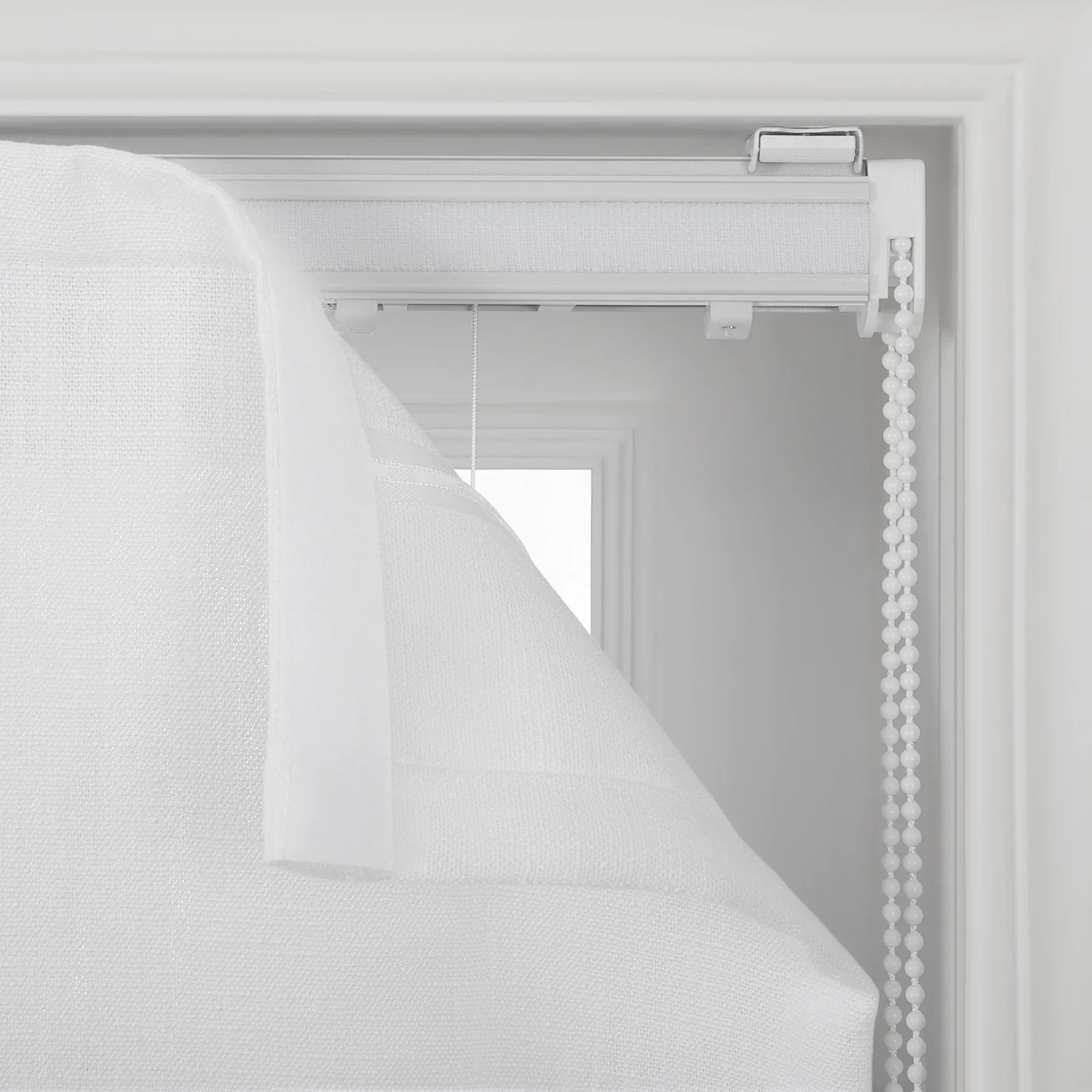Liz Linen Flat Roman Shade Cord Lift - Image 2