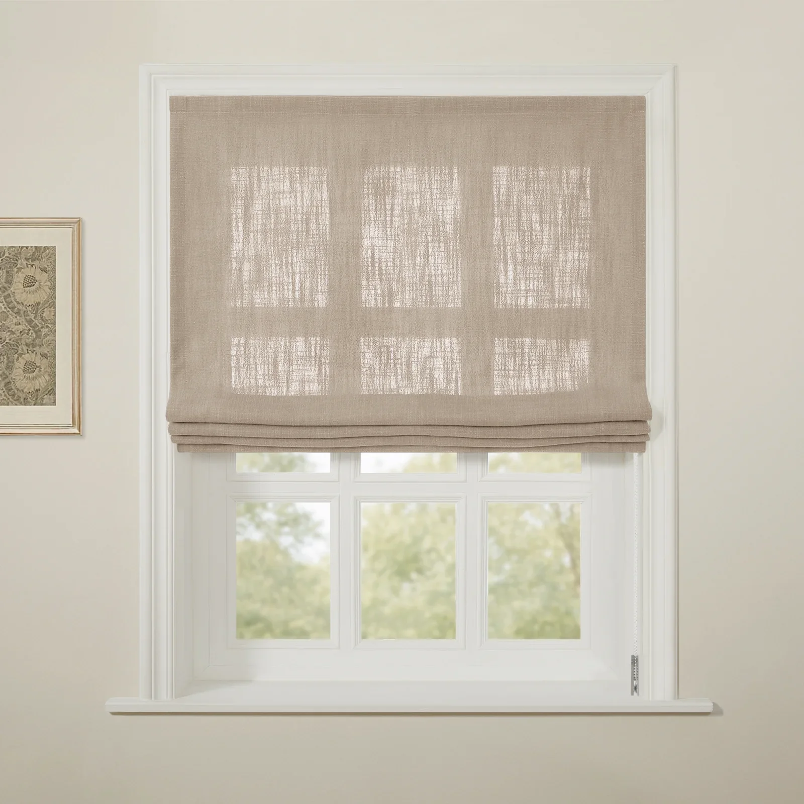 Liz Linen Flat Roman Shade Cord Lift - Image 35