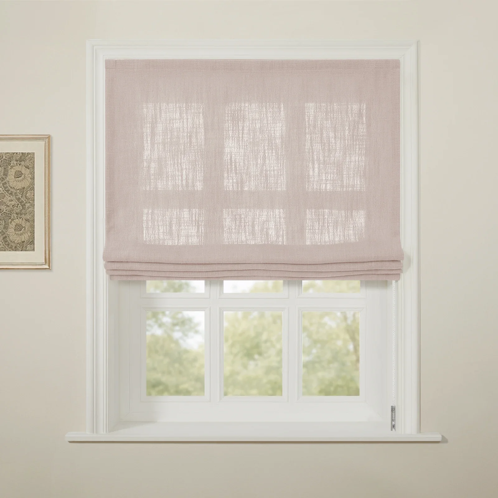 Liz Linen Flat Roman Shade Cord Lift - Image 83