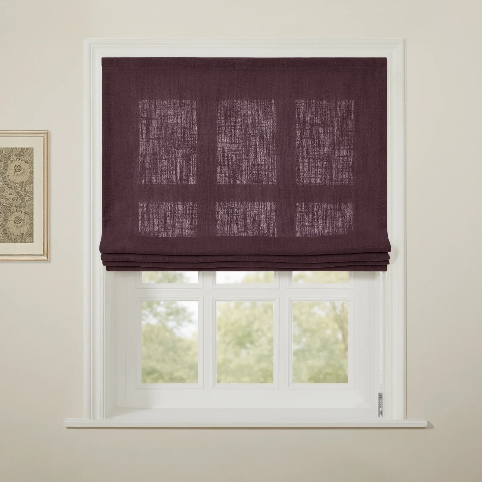 Liz Linen Flat Roman Shade Cord Lift - Image 91