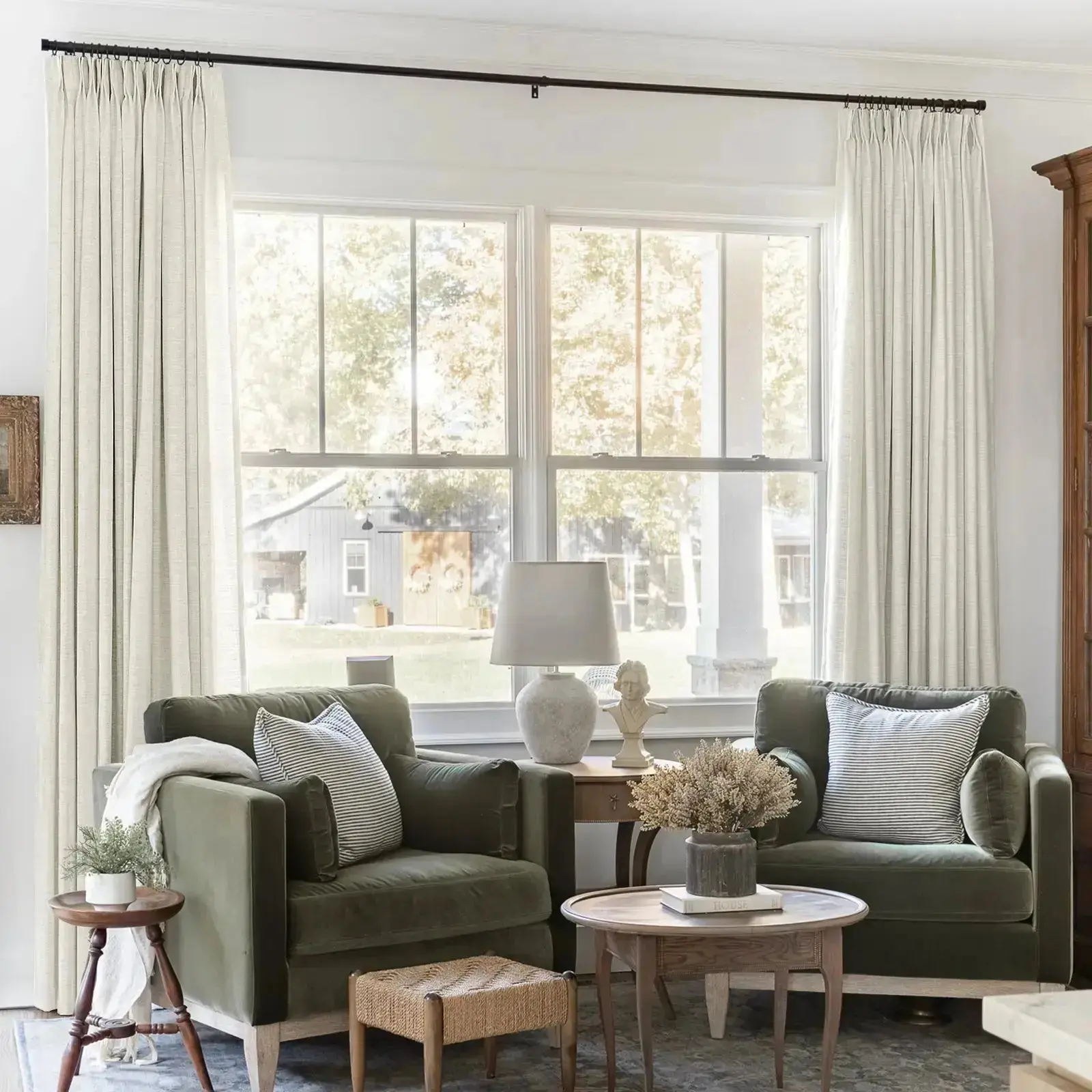 Liz Linen Pinch Pleat Ready Made Curtain with Room Darkening Lining - Image 15