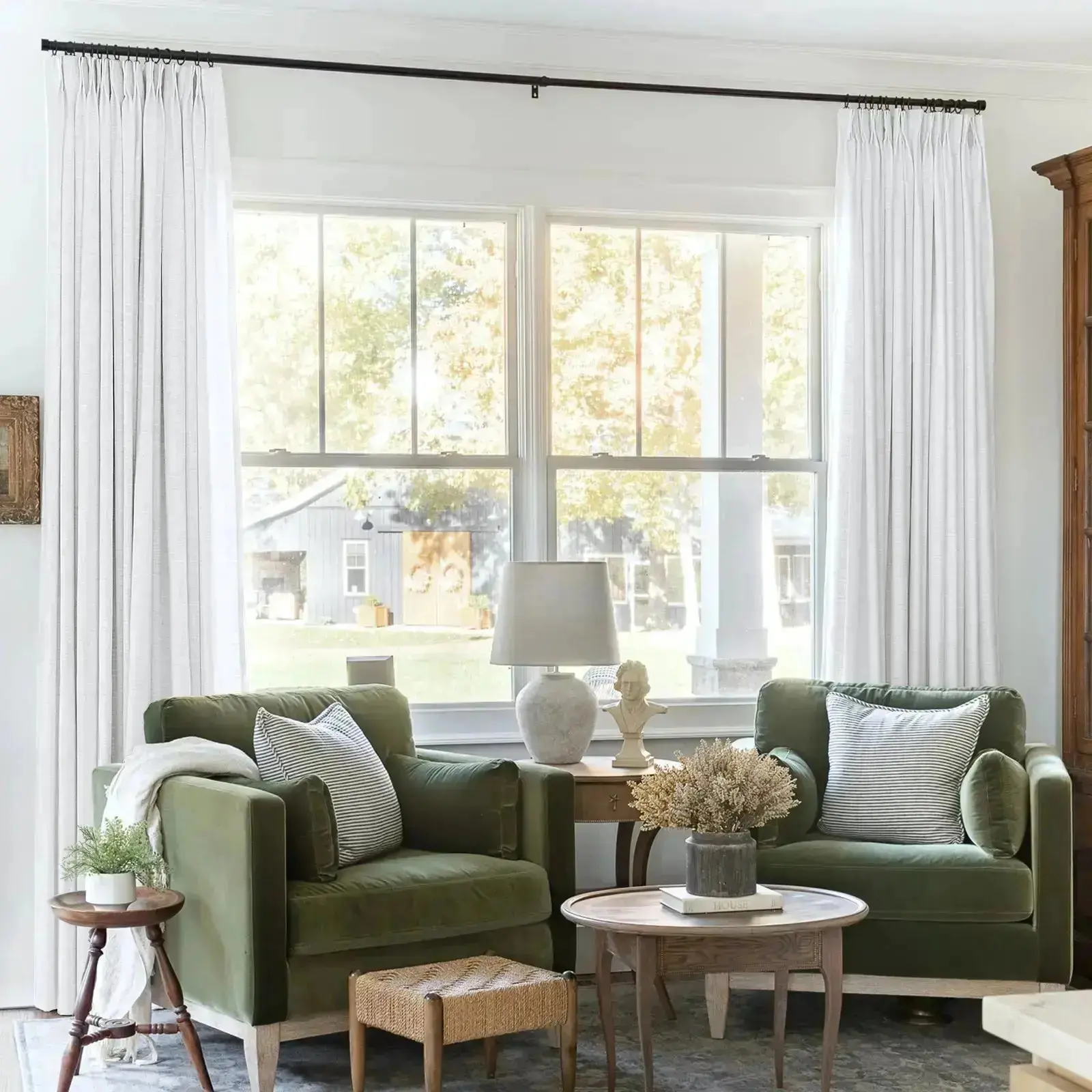Liz Linen Pinch Pleat Ready Made Curtain with Room Darkening Lining - Image 2