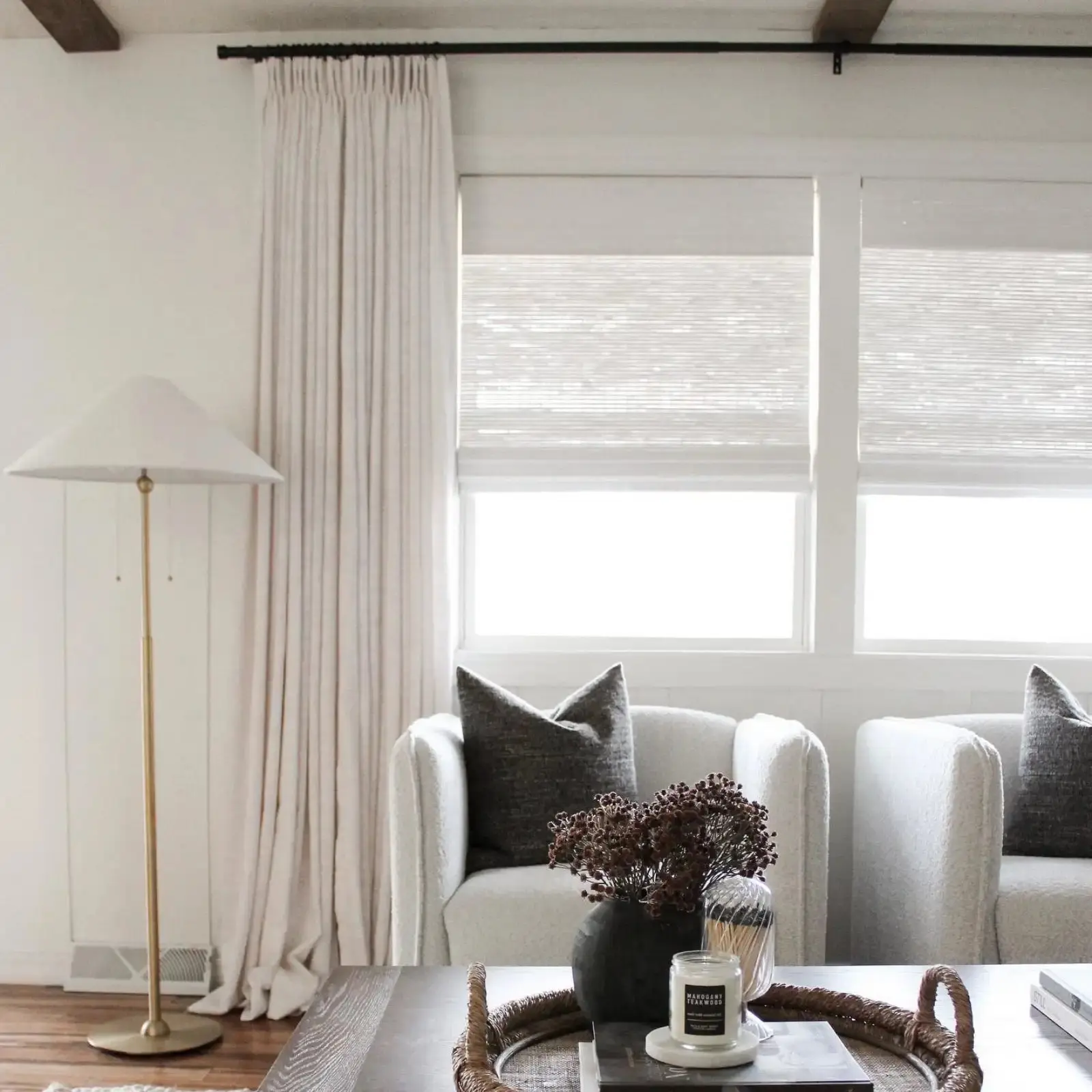 Liz Linen Pinch Pleat Ready Made Curtain with Room Darkening Lining - Image 5