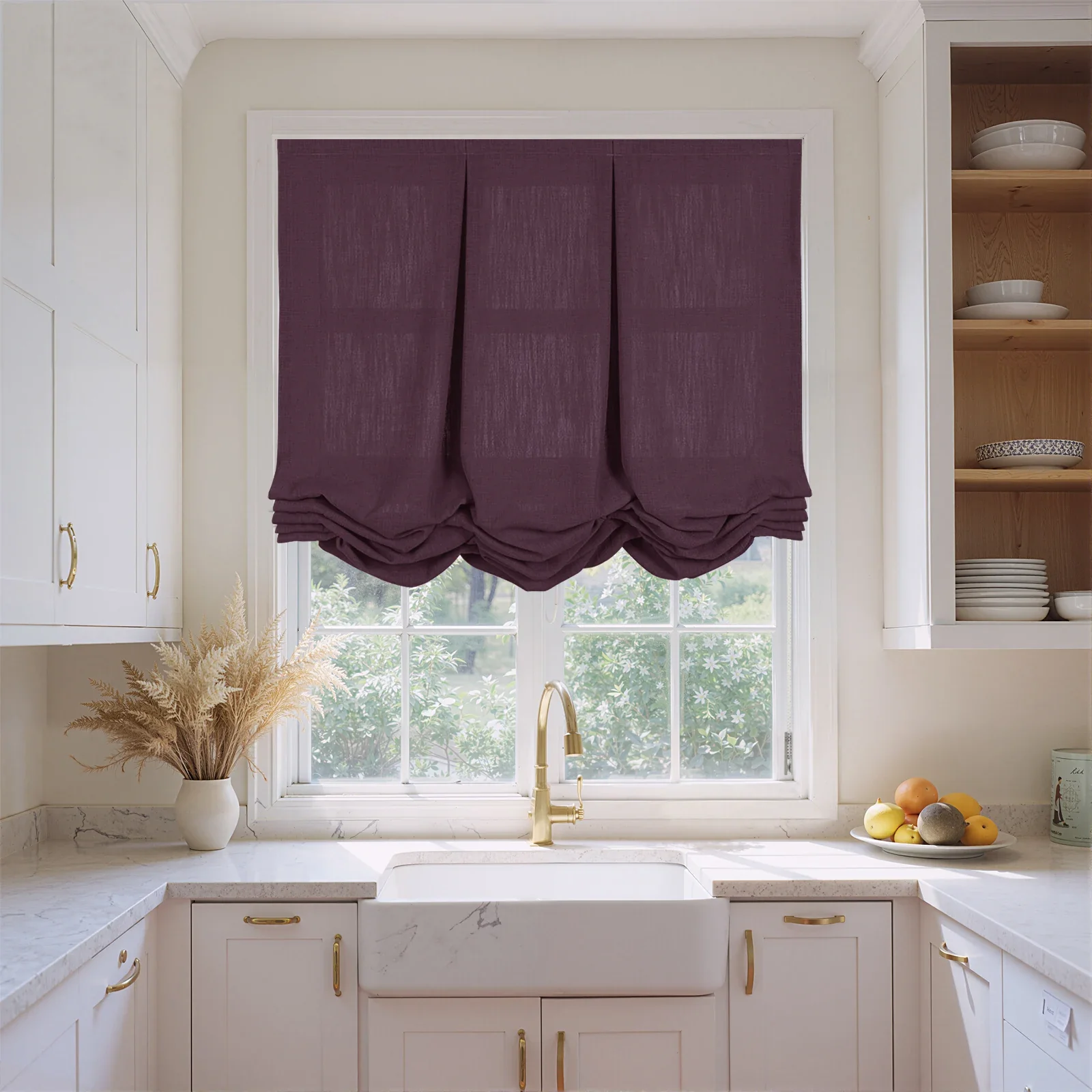Liz Linen Pleated Balloon Shade Cord Lift - Image 120