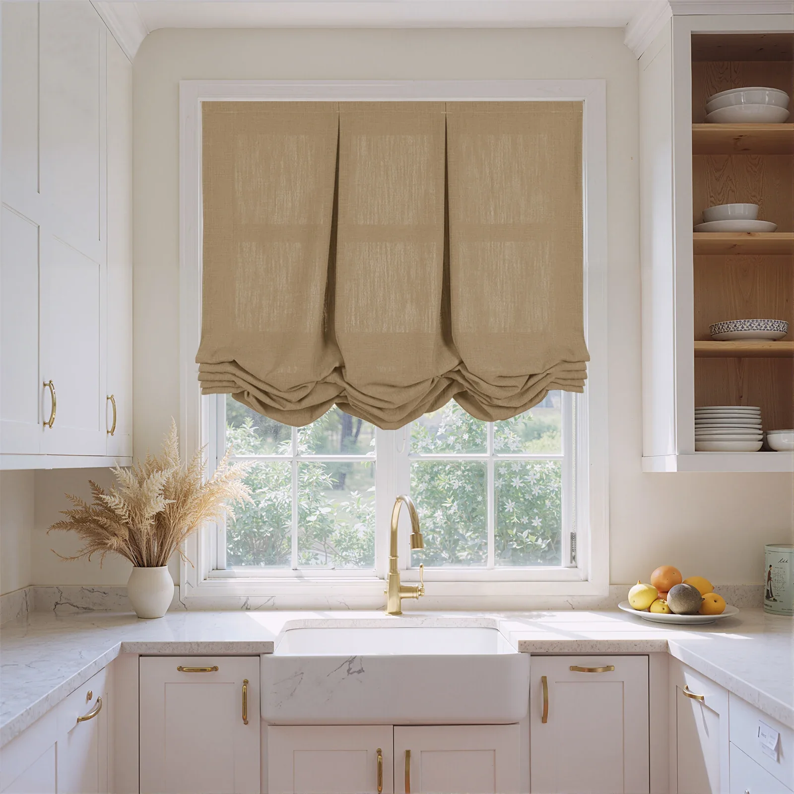 Liz Linen Pleated Balloon Shade Cord Lift - Image 156
