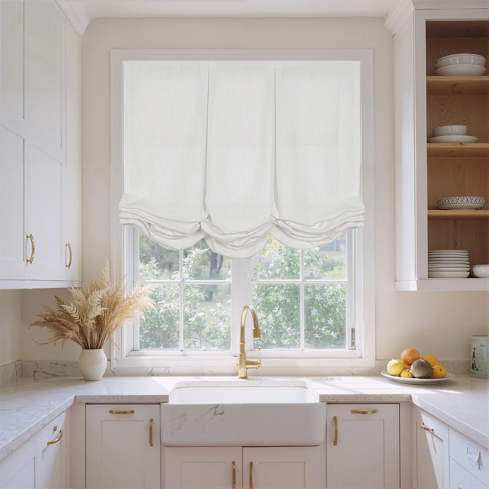 Liz Linen Pleated Balloon Shade Cord Lift - Image 18