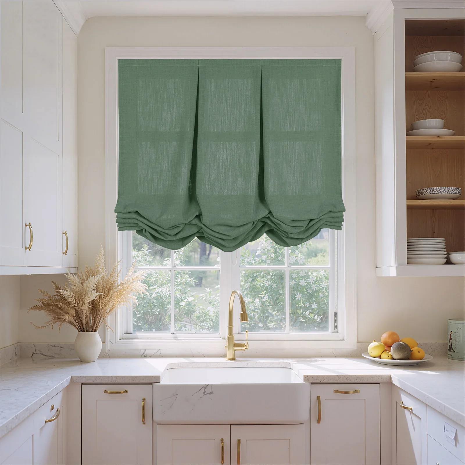 Liz Linen Pleated Balloon Shade Cord Lift - Image 180