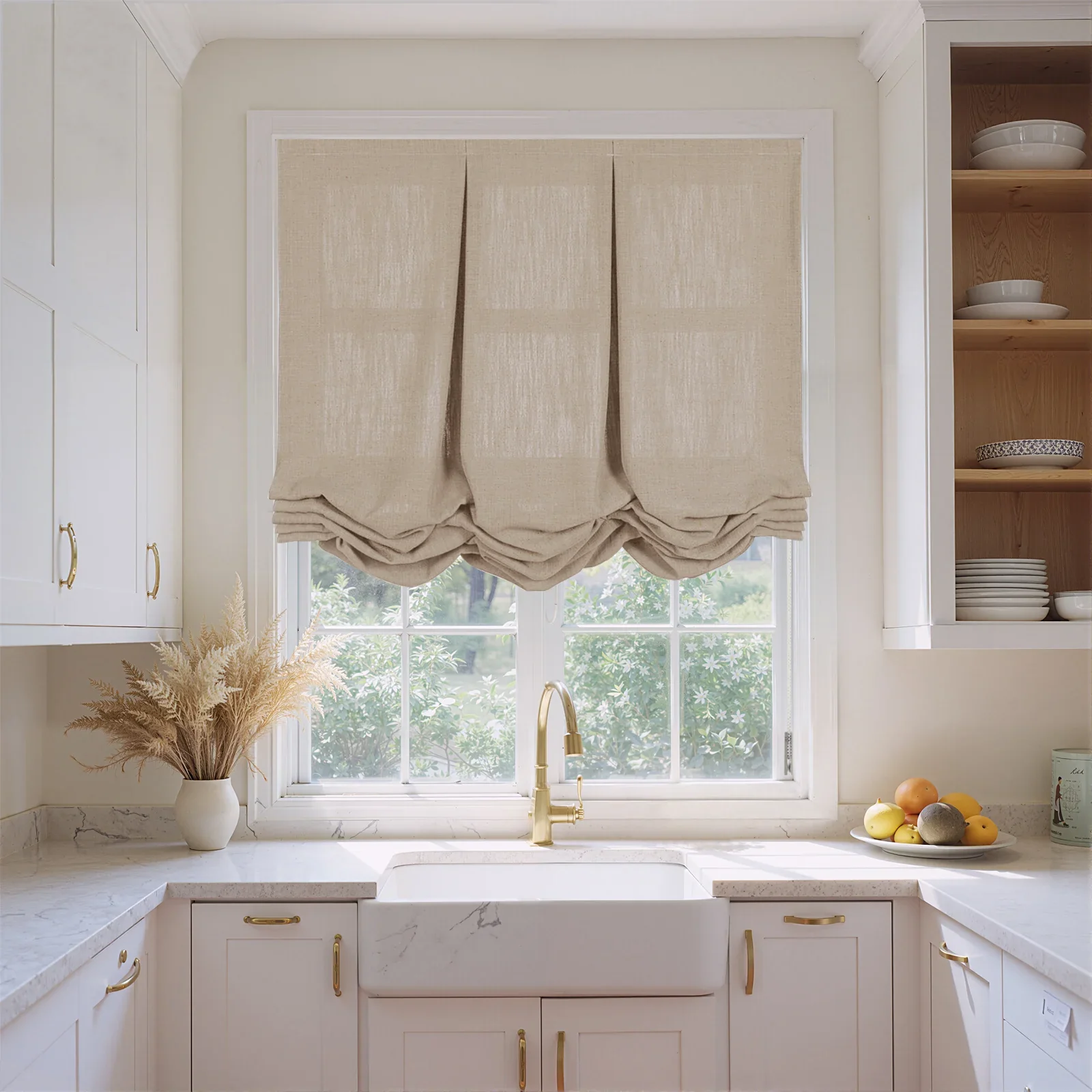 Liz Linen Pleated Balloon Shade Cord Lift - Image 42