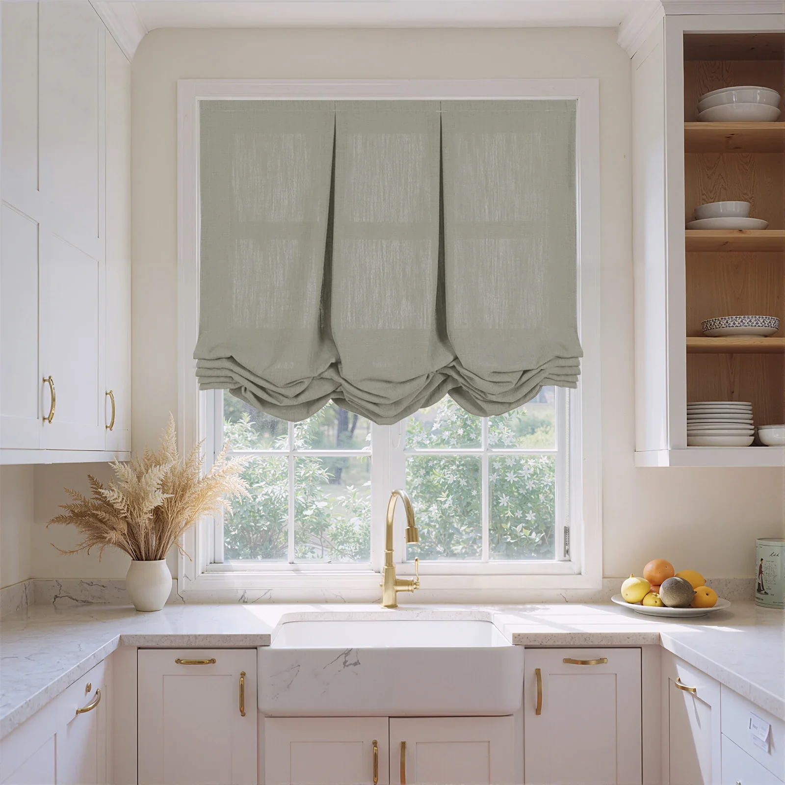 Liz Linen Pleated Balloon Shade Cord Lift - Image 84