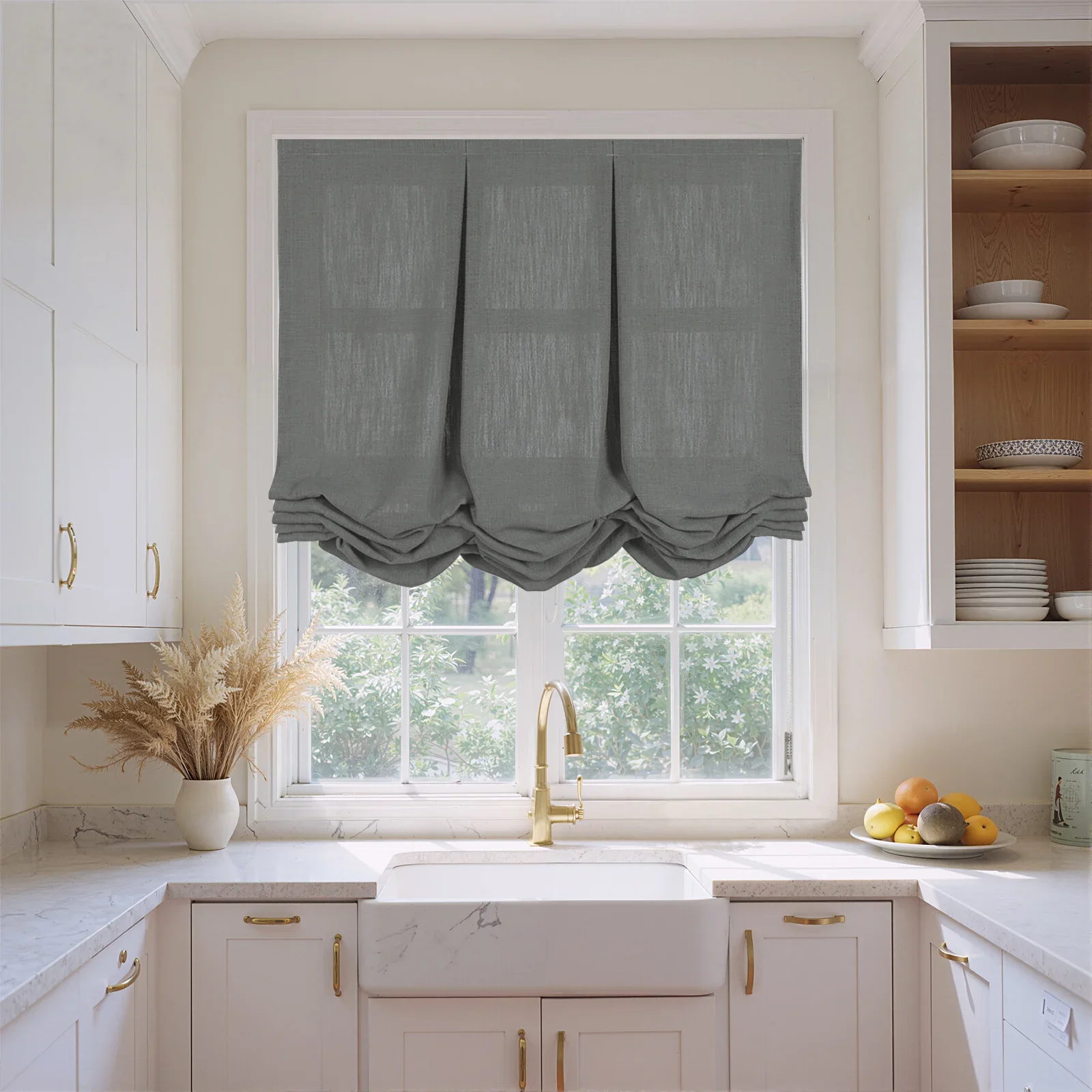 Liz Linen Pleated Balloon Shade Cord Lift - Image 96