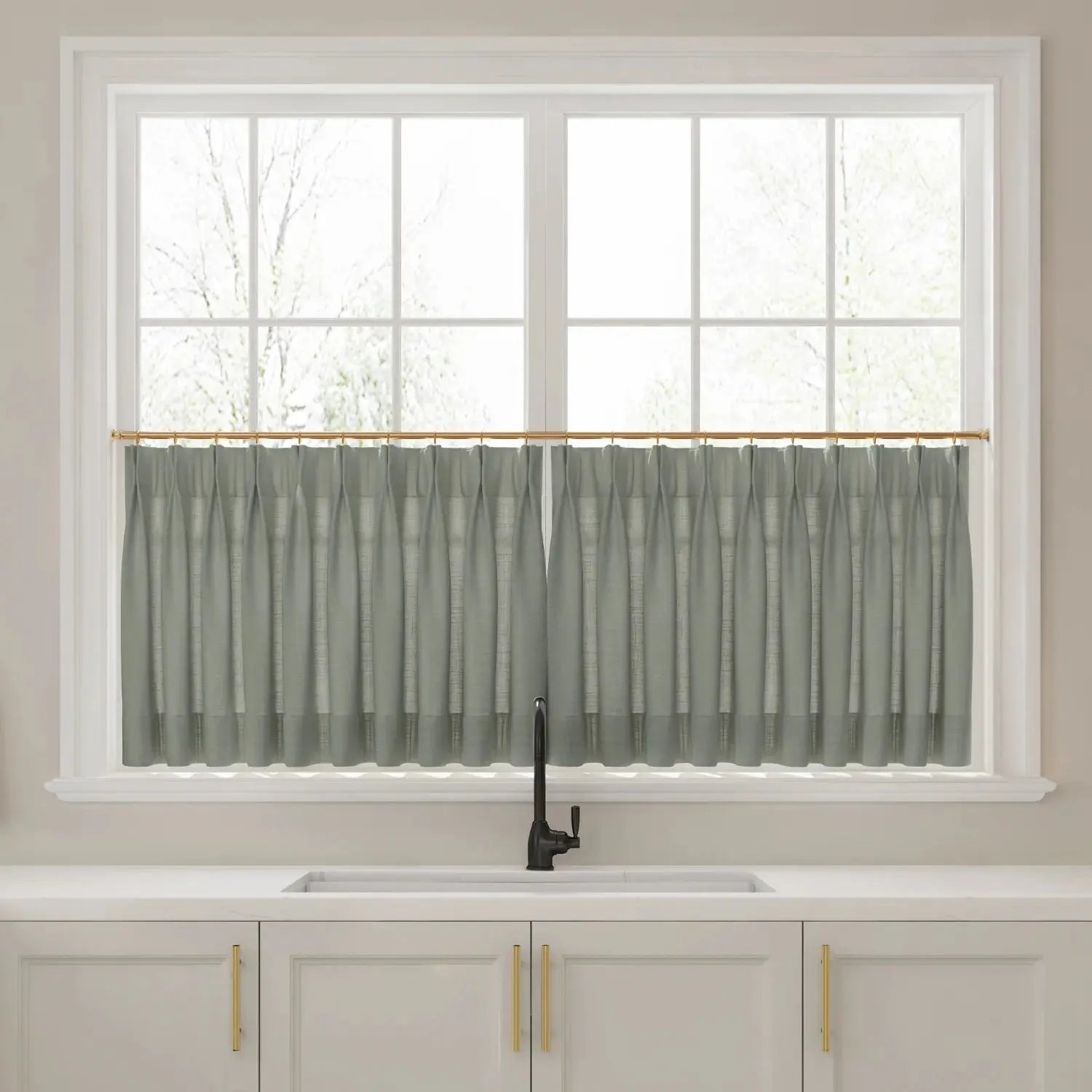 Liz Linen Pleated Cafe Curtains - Image 14