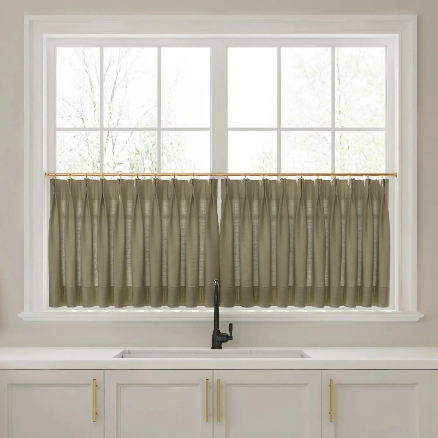 Liz Linen Pleated Cafe Curtains - Image 18