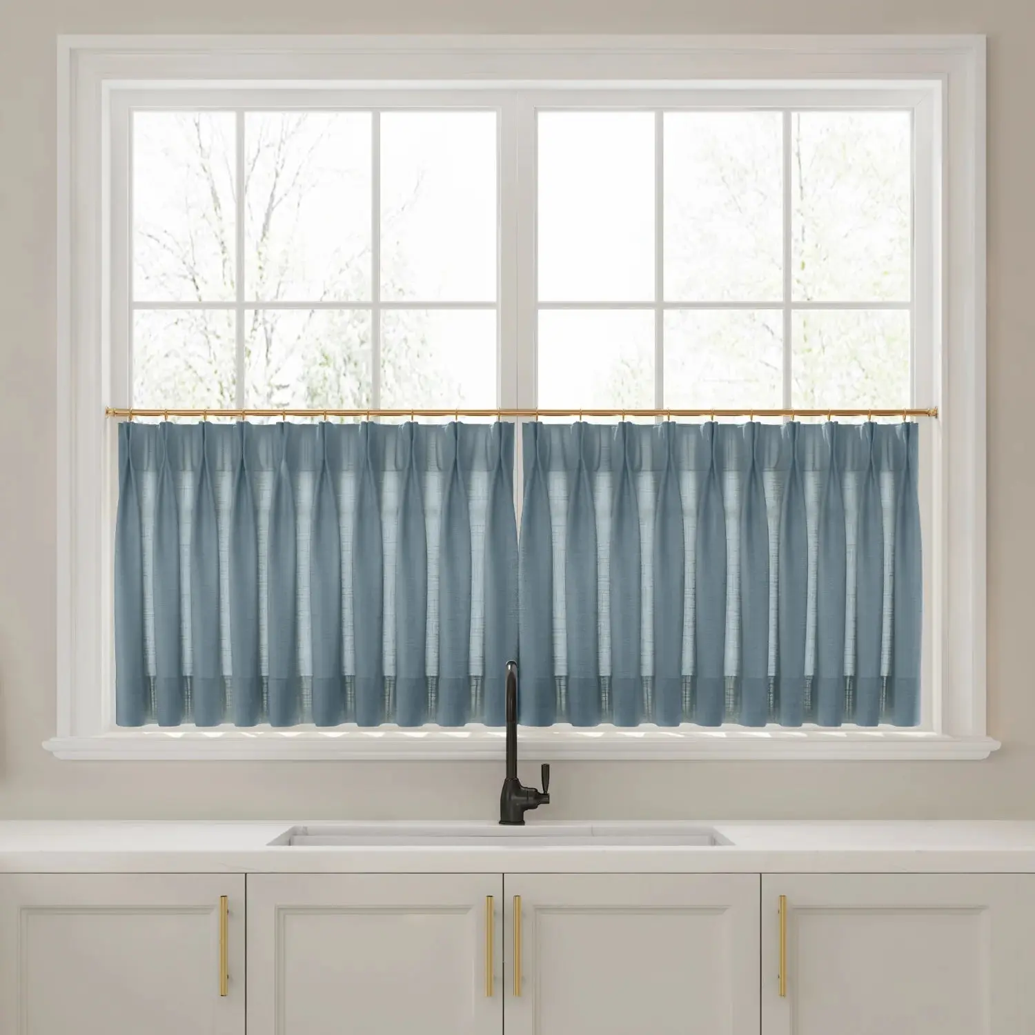 Liz Linen Pleated Cafe Curtains - Image 22