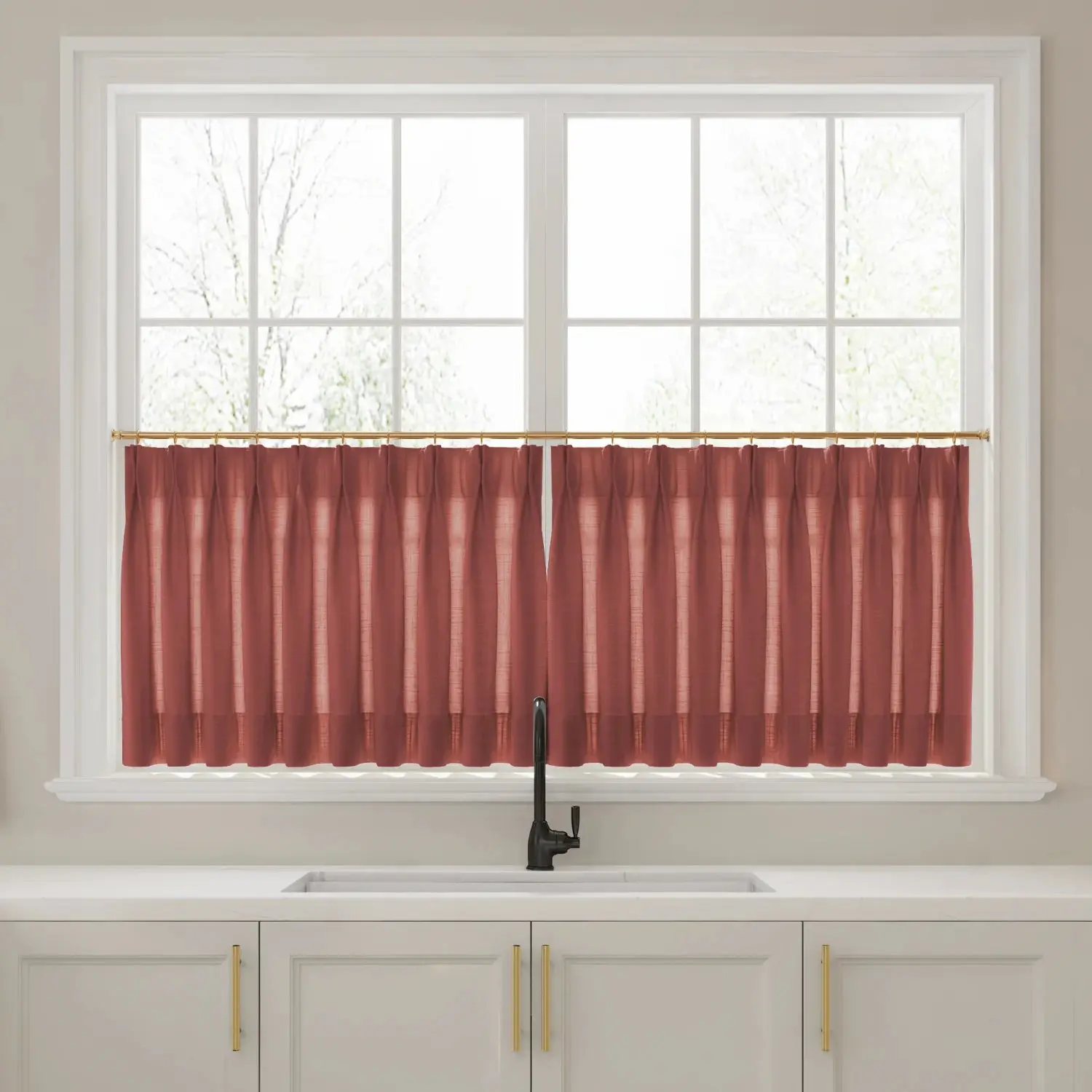 Liz Linen Pleated Cafe Curtains - Image 23